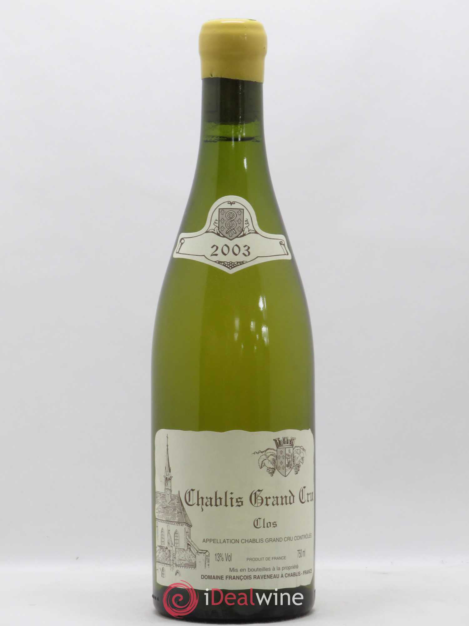 Chablis Grand Cru Clos Raveneau (Domaine) 2003 - Lot de 1 bouteille - 0