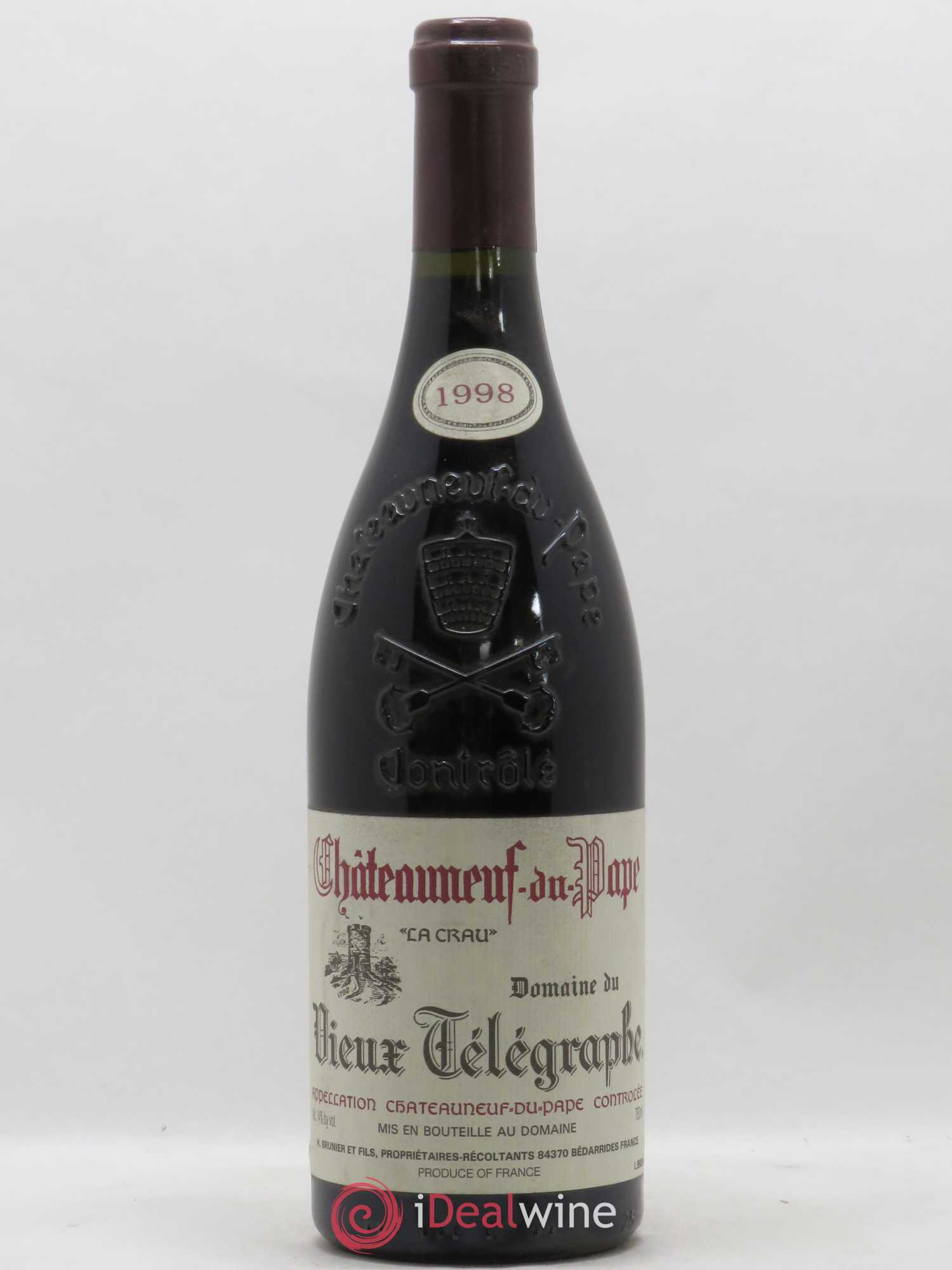 Châteauneuf-du-Pape Vieux Télégraphe (Domaine du) Vignobles Brunier 1998 - Lot de 1 bouteille - 0
