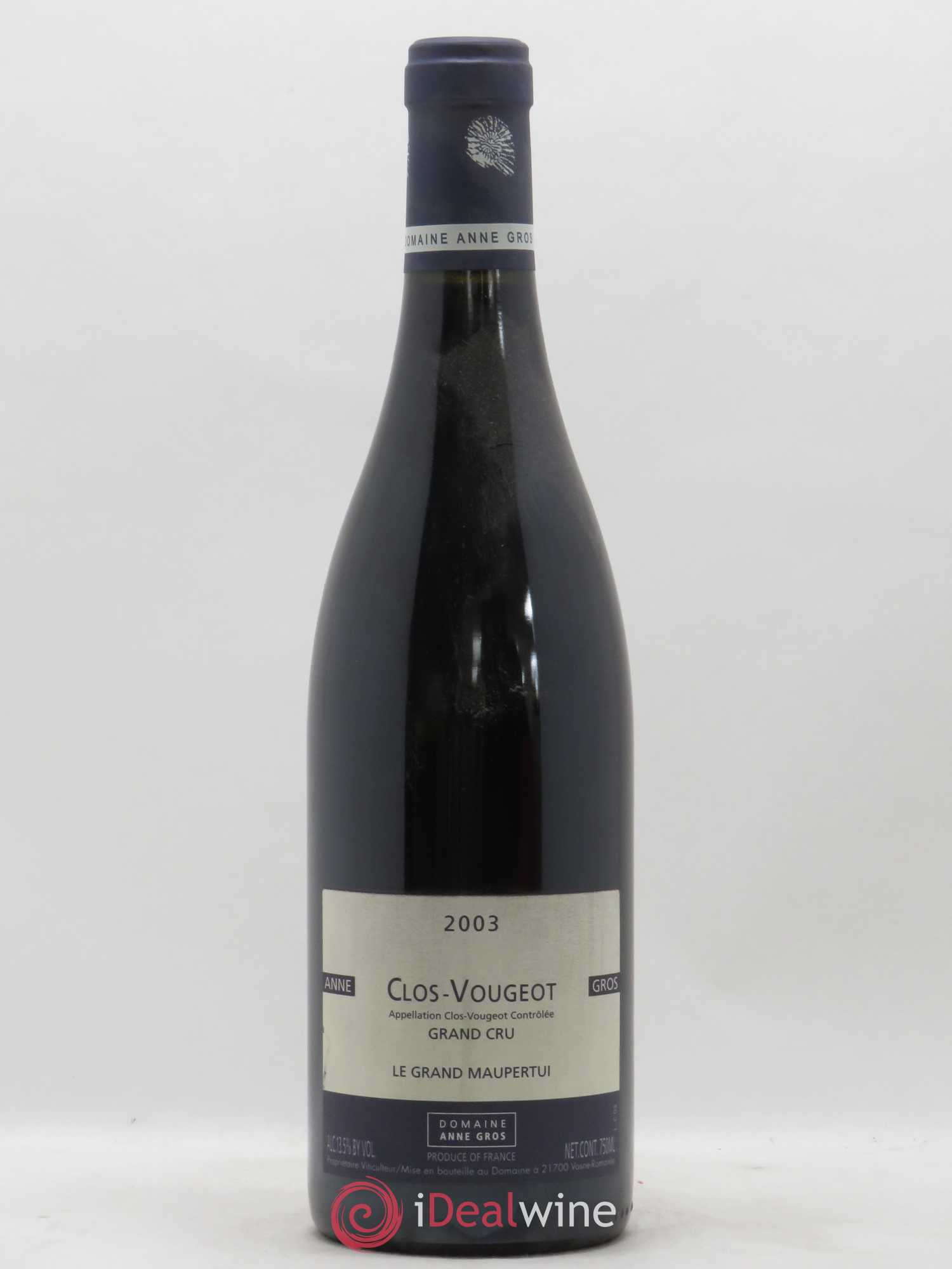 Clos de Vougeot Grand Cru Le Grand Maupertui Anne Gros 2003 - Lot de 1 bouteille - 0