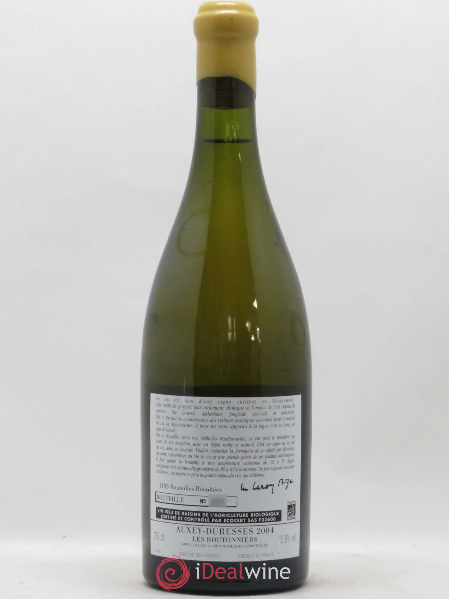 Auxey-Duresses Les Boutonniers d'Auvenay (Domaine) 2004 - Lot de 1 bouteille - 1