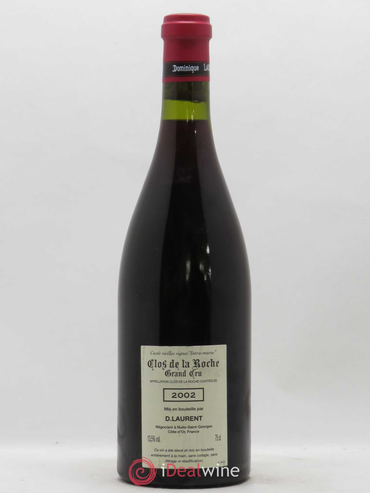 Clos de la Roche Grand Cru Vieilles vignes Intra-muros Dominique Laurent 2002 - Lot de 1 bouteille - 1