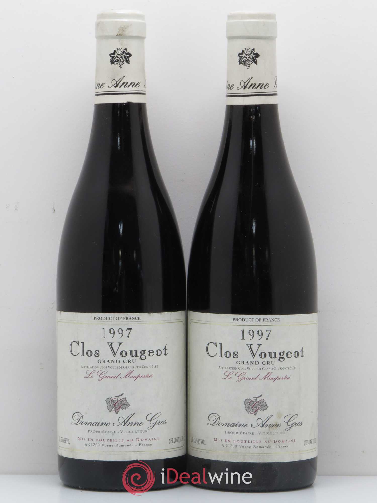 Clos de Vougeot Grand Cru Anne Gros Le Grand Maupertui 1997 - Lot de 2 bouteilles - 0