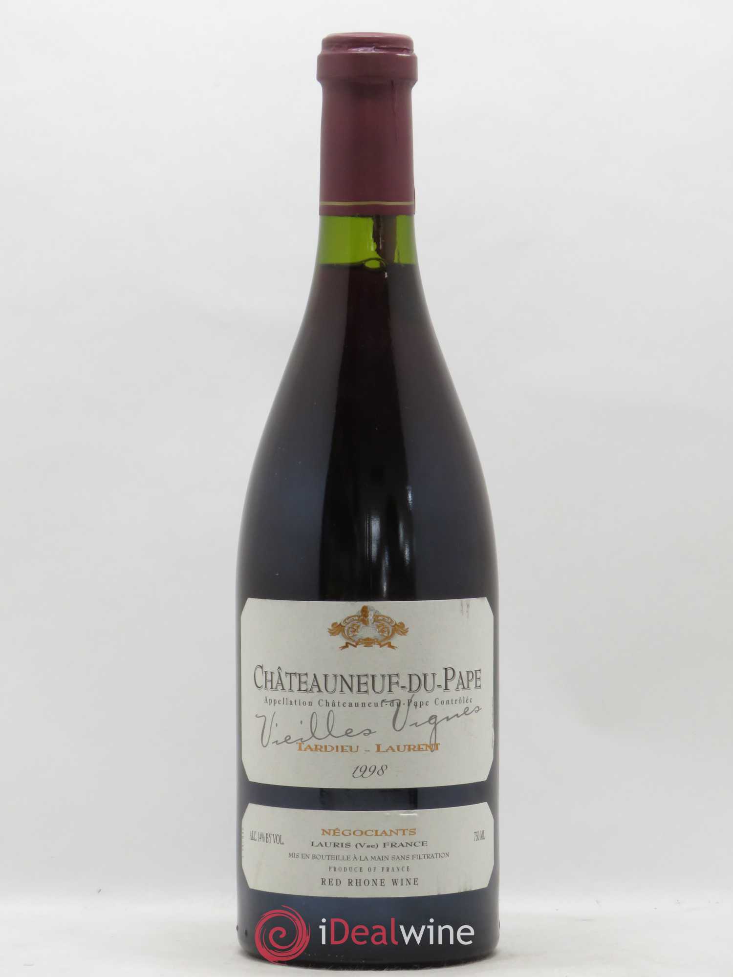 Châteauneuf-du-Pape Tardieu-Laurent Vieilles vignes Famille Tardieu 1998 - Lot de 1 bouteille - 0
