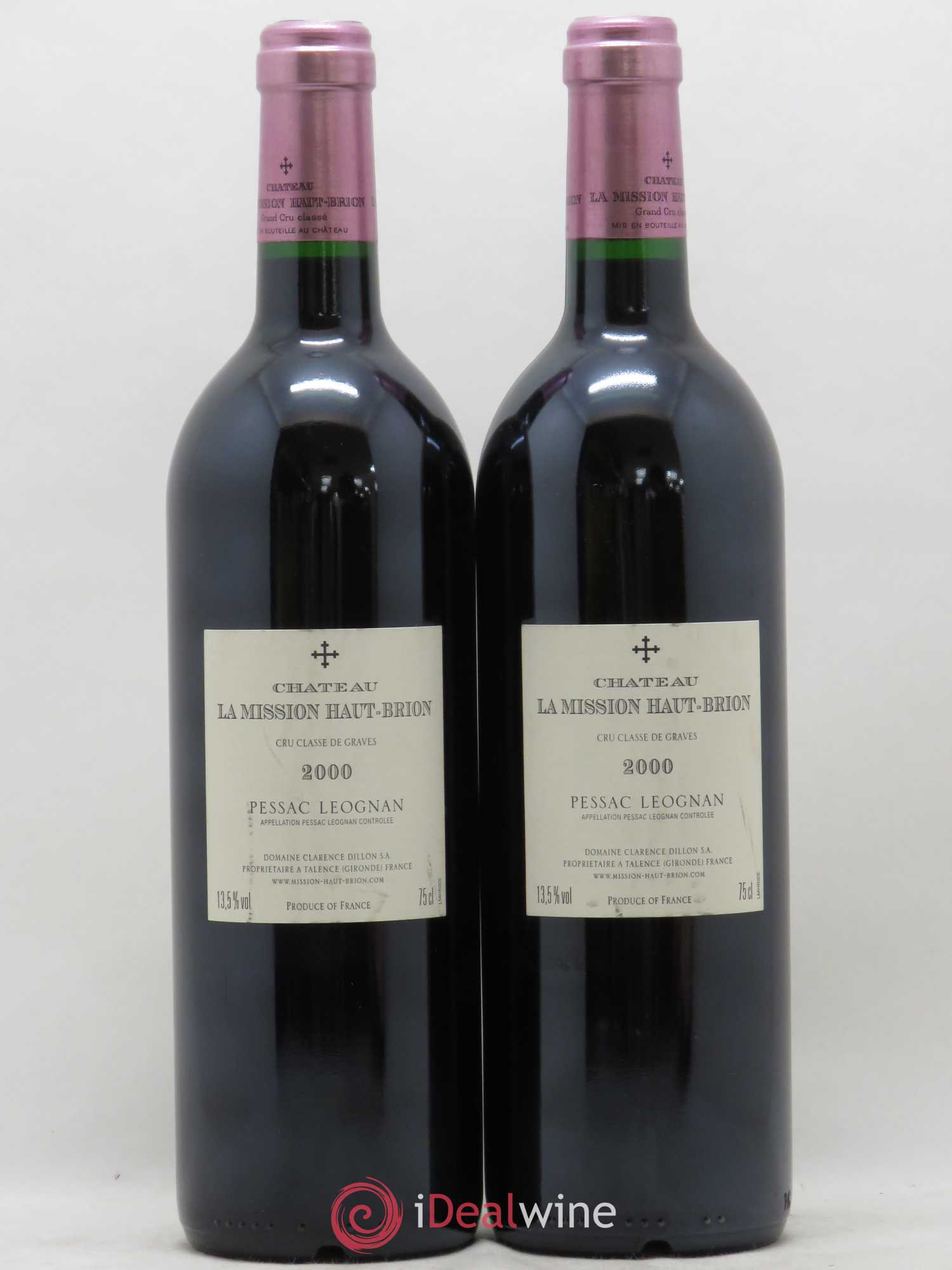 Château la Mission Haut-Brion Cru Classé de Graves 2000 - Lot de 2 bouteilles - 1