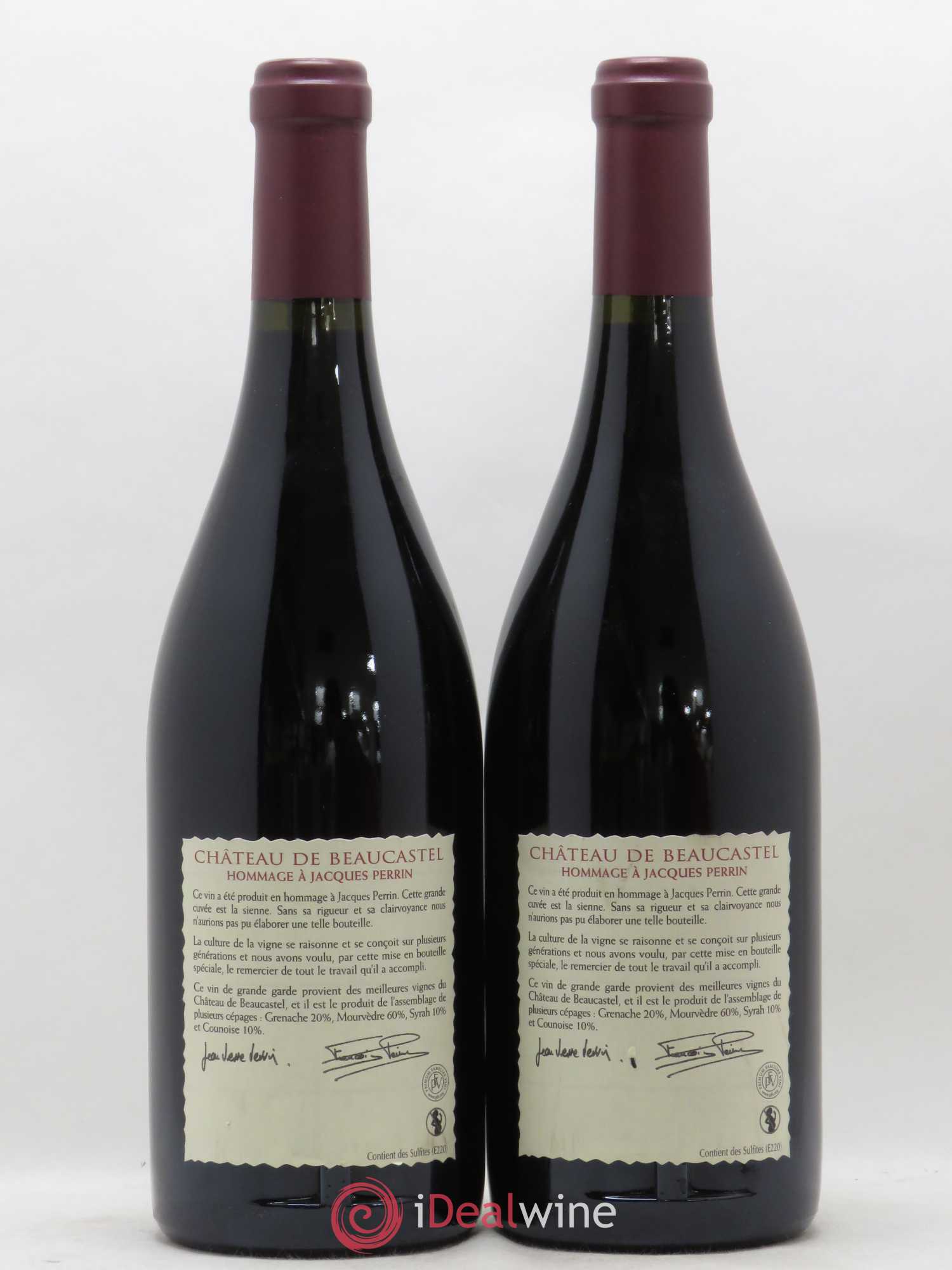 Châteauneuf-du-Pape Château de Beaucastel Hommage à Jacques Perrin Famille Perrin 2005 - Lot de 2 bouteilles - 1