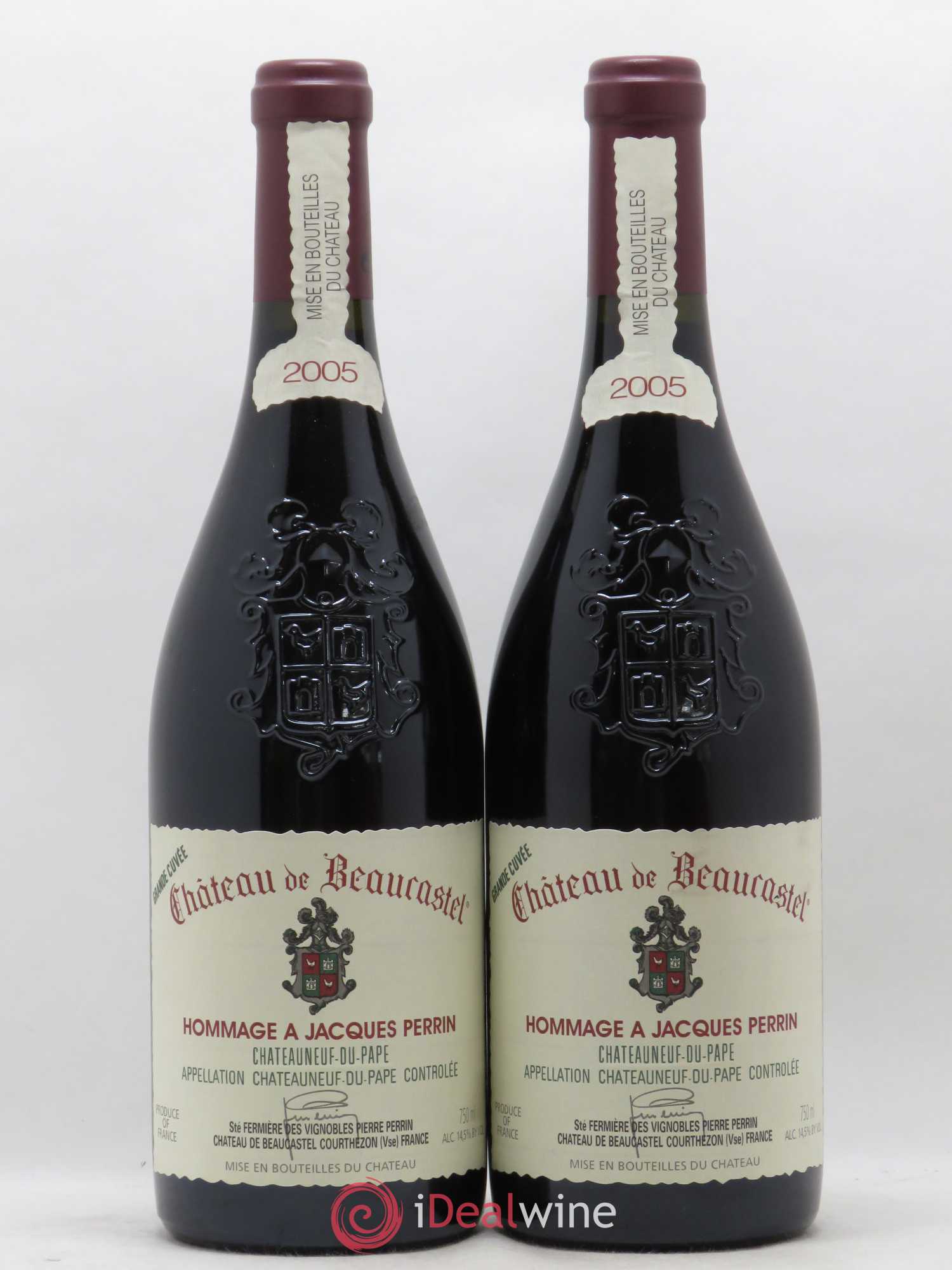 Châteauneuf-du-Pape Château de Beaucastel Hommage à Jacques Perrin Famille Perrin 2005 - Lot de 2 bouteilles - 0