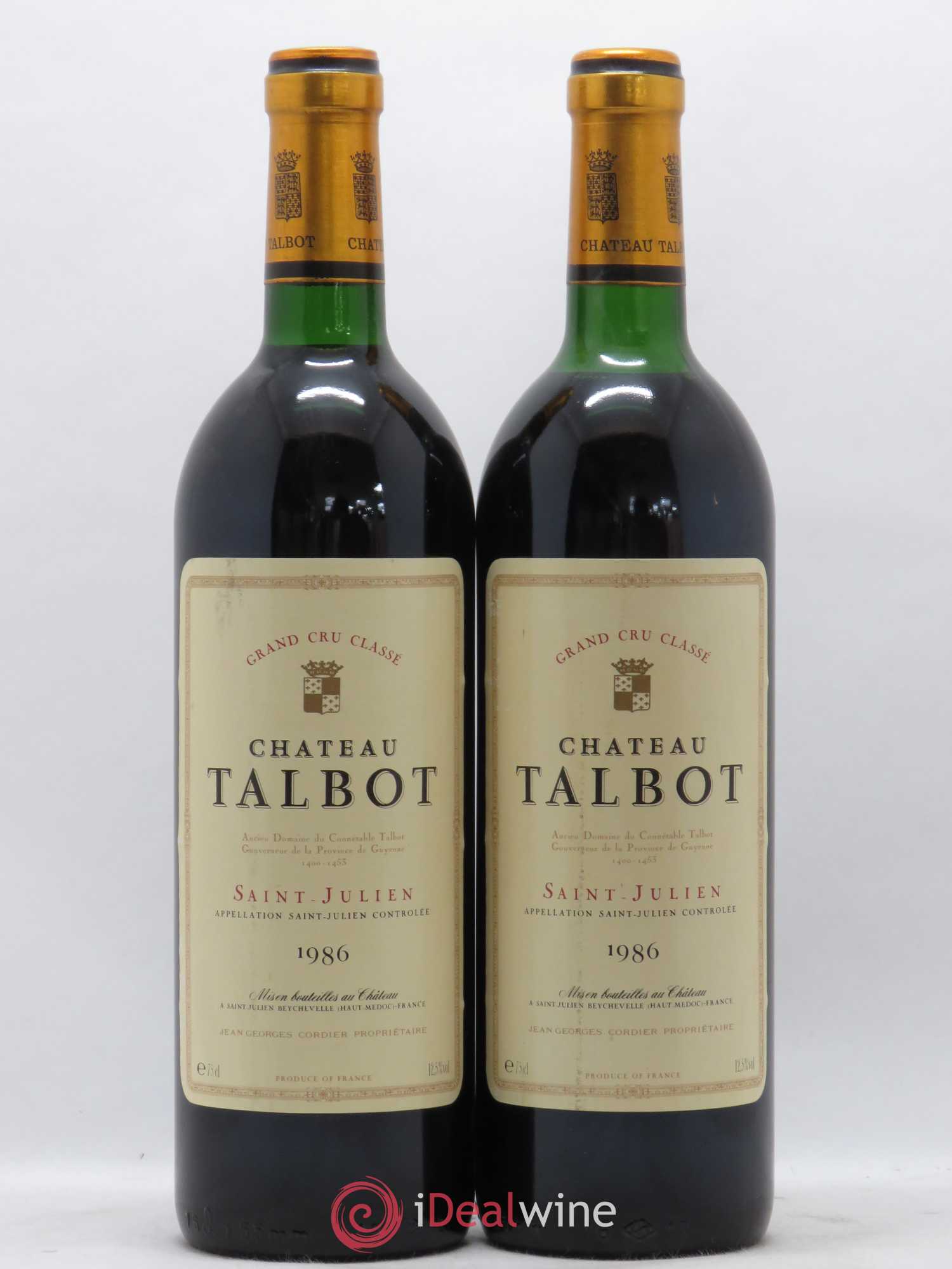 Château Talbot 4ème Grand Cru Classé 1986 - Lot de 2 bouteilles - 0