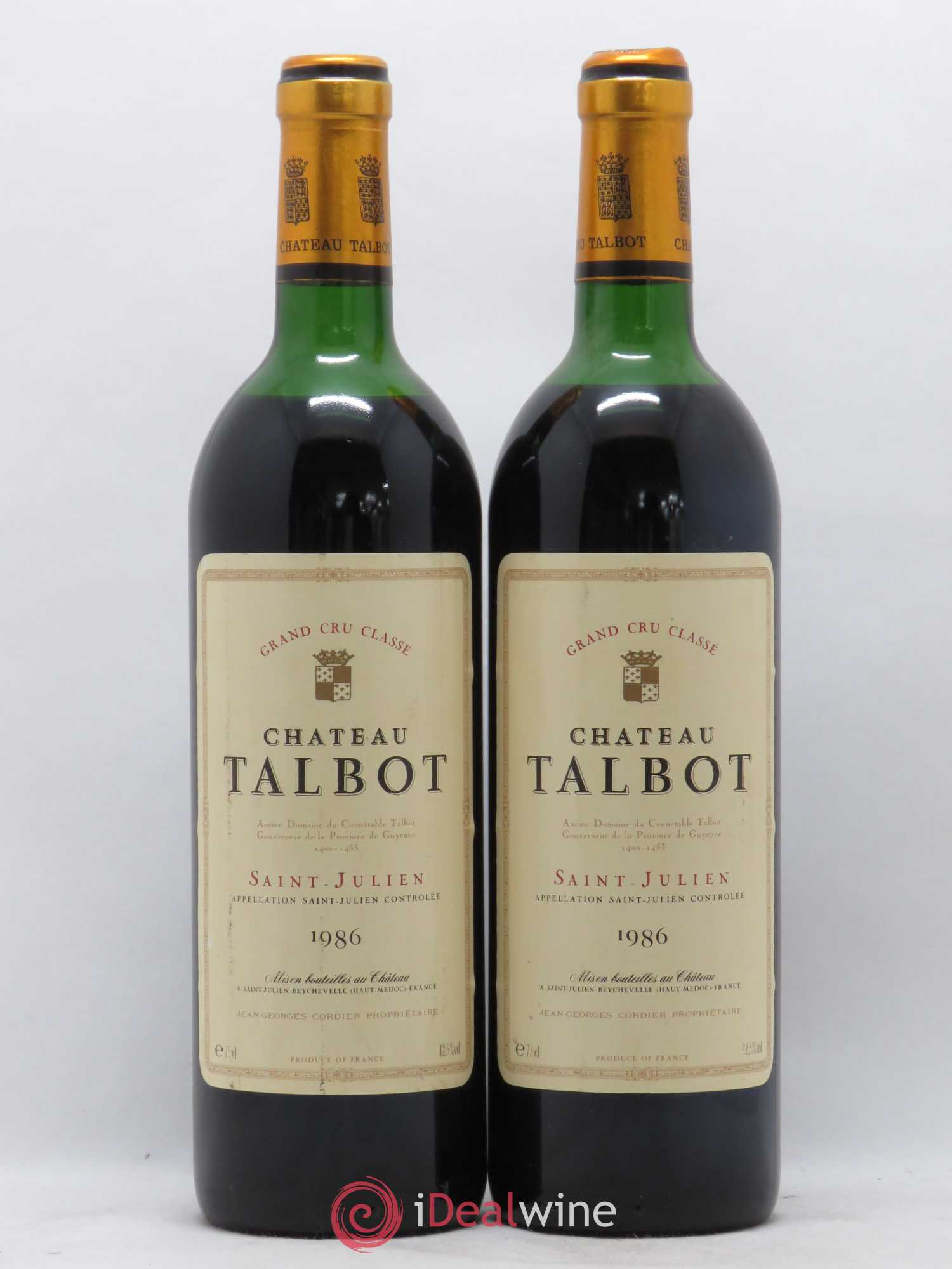 Château Talbot 4ème Grand Cru Classé 1986 - Lot de 2 bouteilles - 0