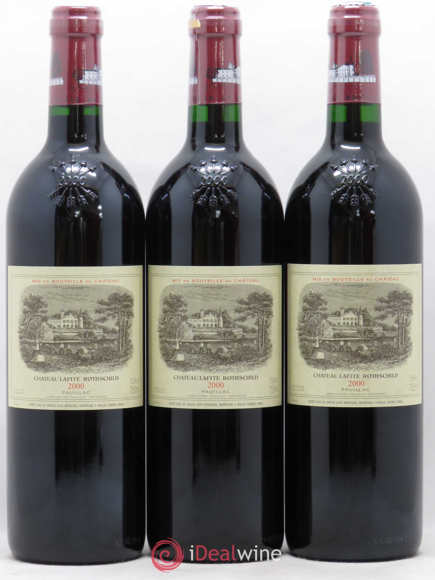 Château Lafite Rothschild 1er Grand Cru Classé 2000 - Lot de 3 bouteilles - 0
