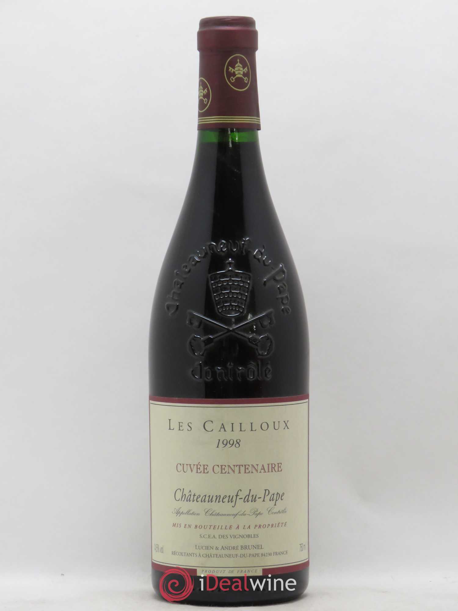 Châteauneuf-du-Pape Les Cailloux Cuvée Centenaire André Brunel 1998 - Lot de 1 bouteille - 0