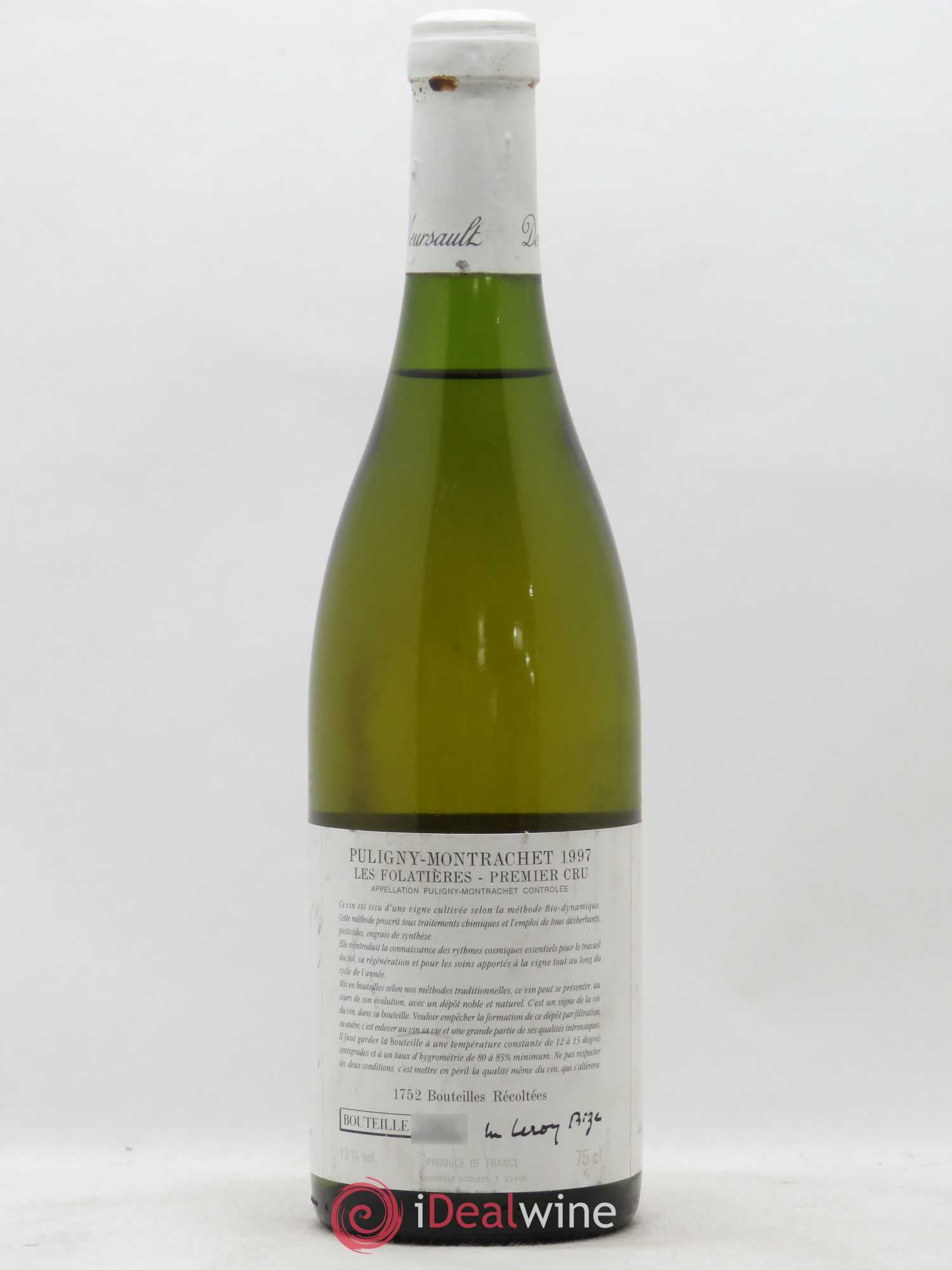 Puligny-Montrachet 1er Cru Les Folatières d'Auvenay (Domaine) 1997 - Lot de 1 bouteille - 1
