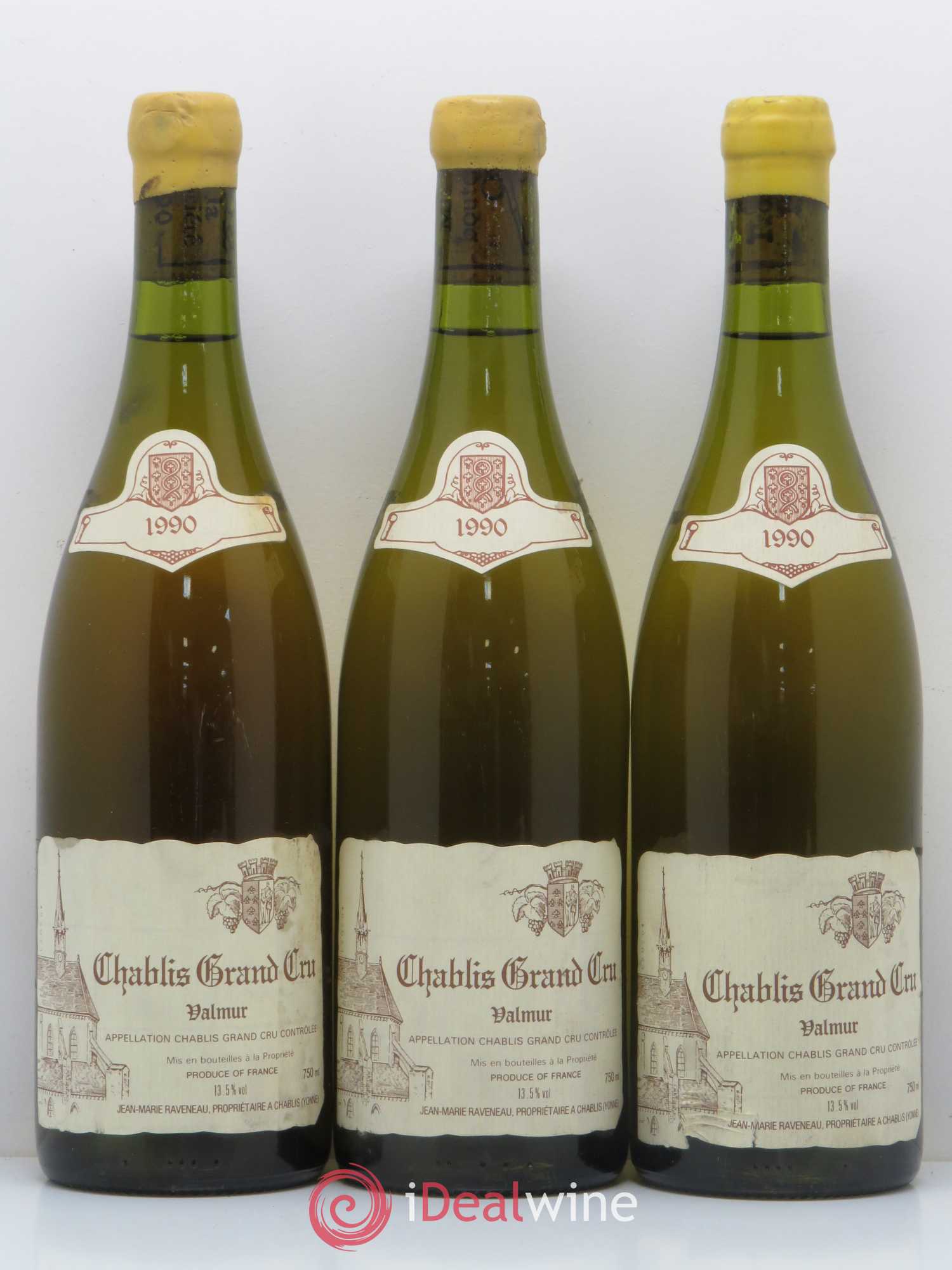 Chablis Grand Cru Valmur Raveneau (Domaine) 1990 - Lot de 3 bouteilles - 0