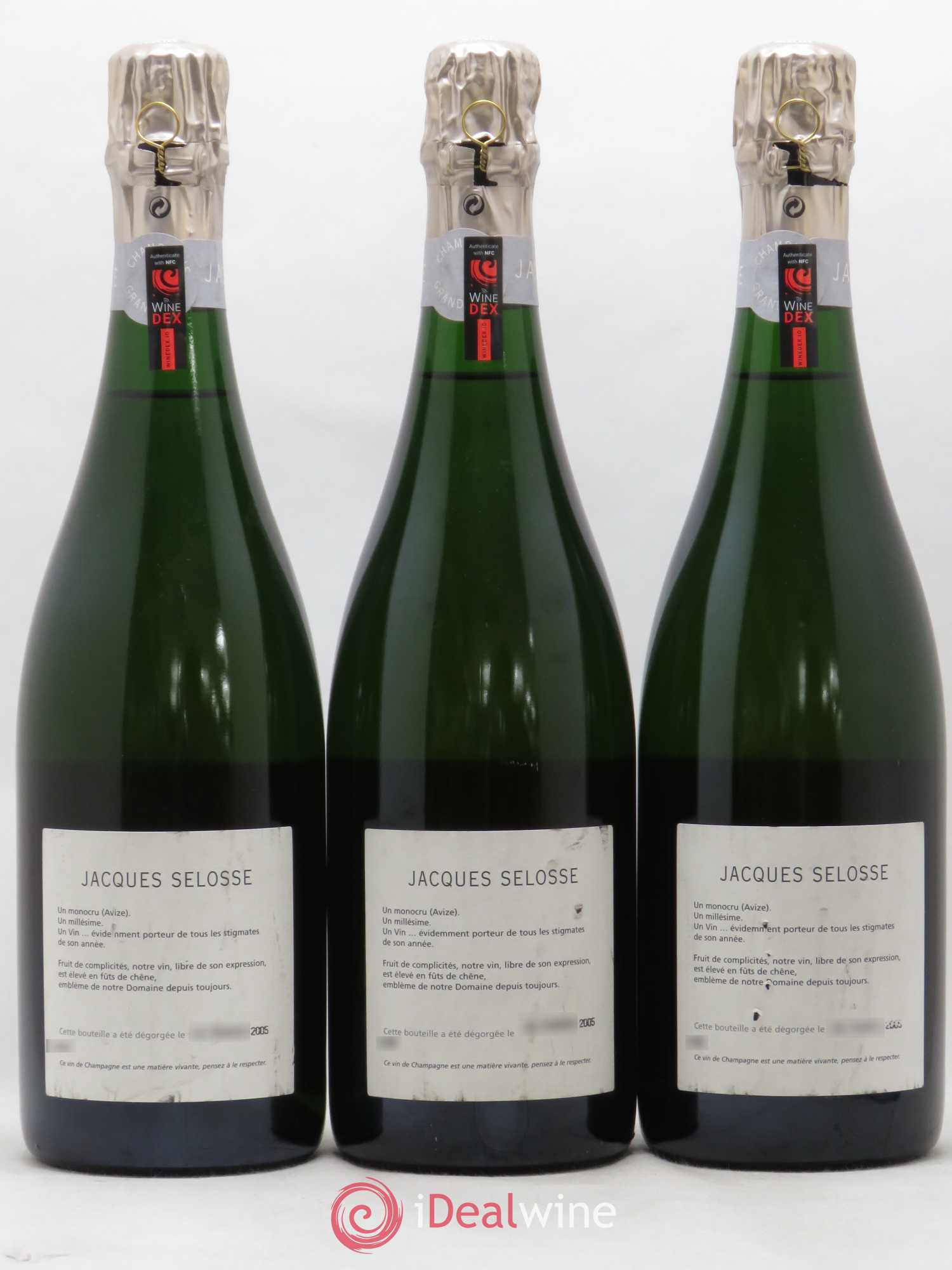 Blanc de Blancs Grand Cru Extra-Brut Jacques Selosse 1996 - Lot de 3 bouteilles - 1