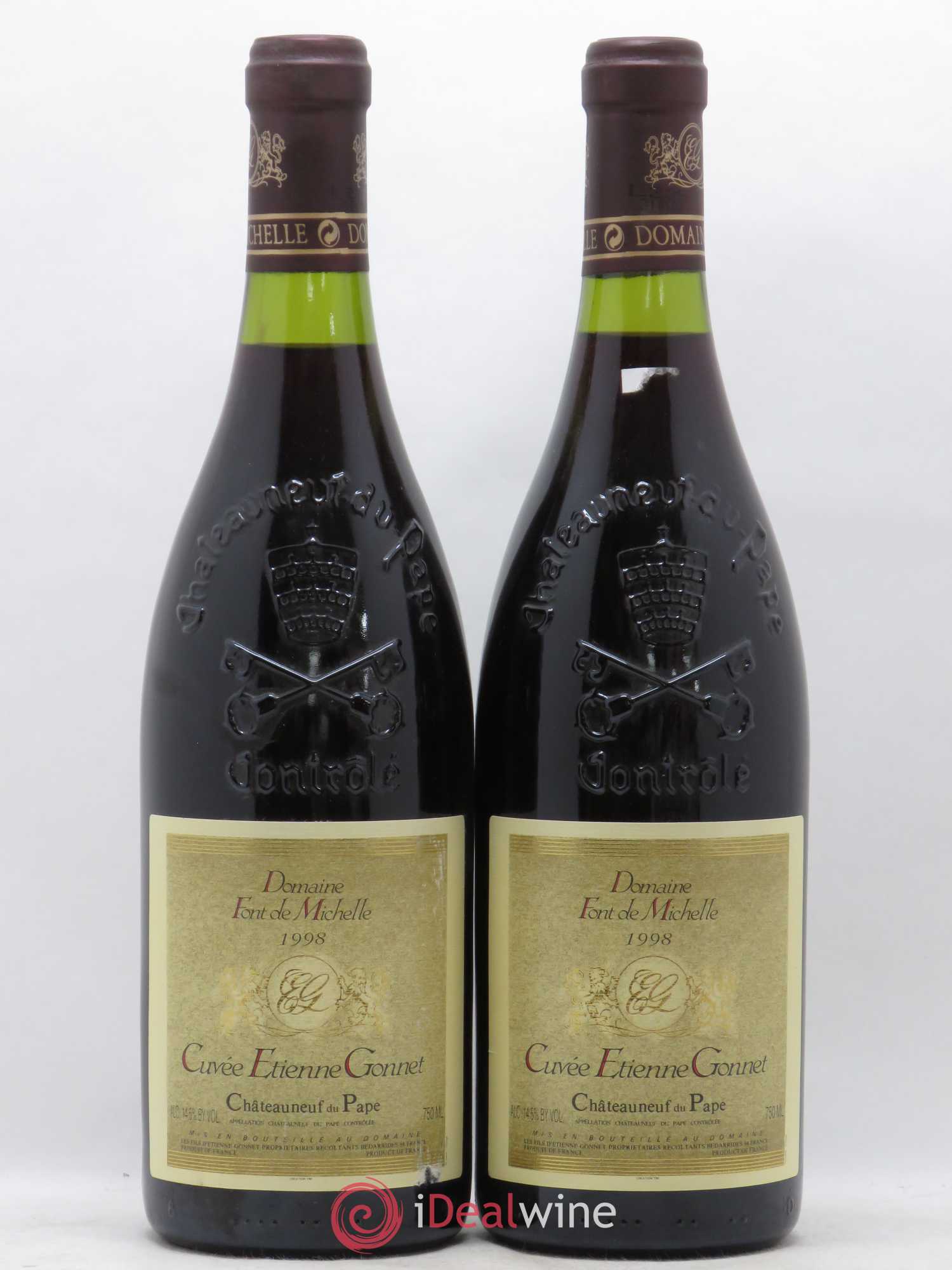 Châteauneuf-du-Pape Domaine Font de Michelle Cuvée Etienne Gonnet Famille Gonnet 1998 - Lot de 2 bouteilles - 0