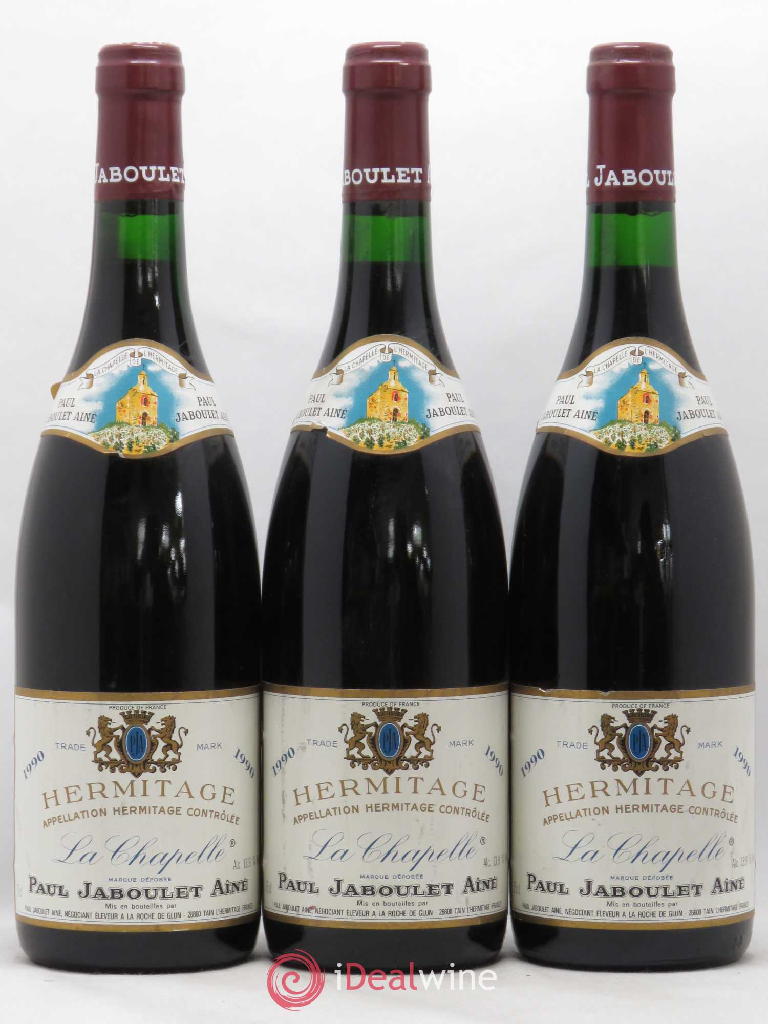 Hermitage La Chapelle Paul Jaboulet Ainé 1990 - Lot de 3 bouteilles - 0