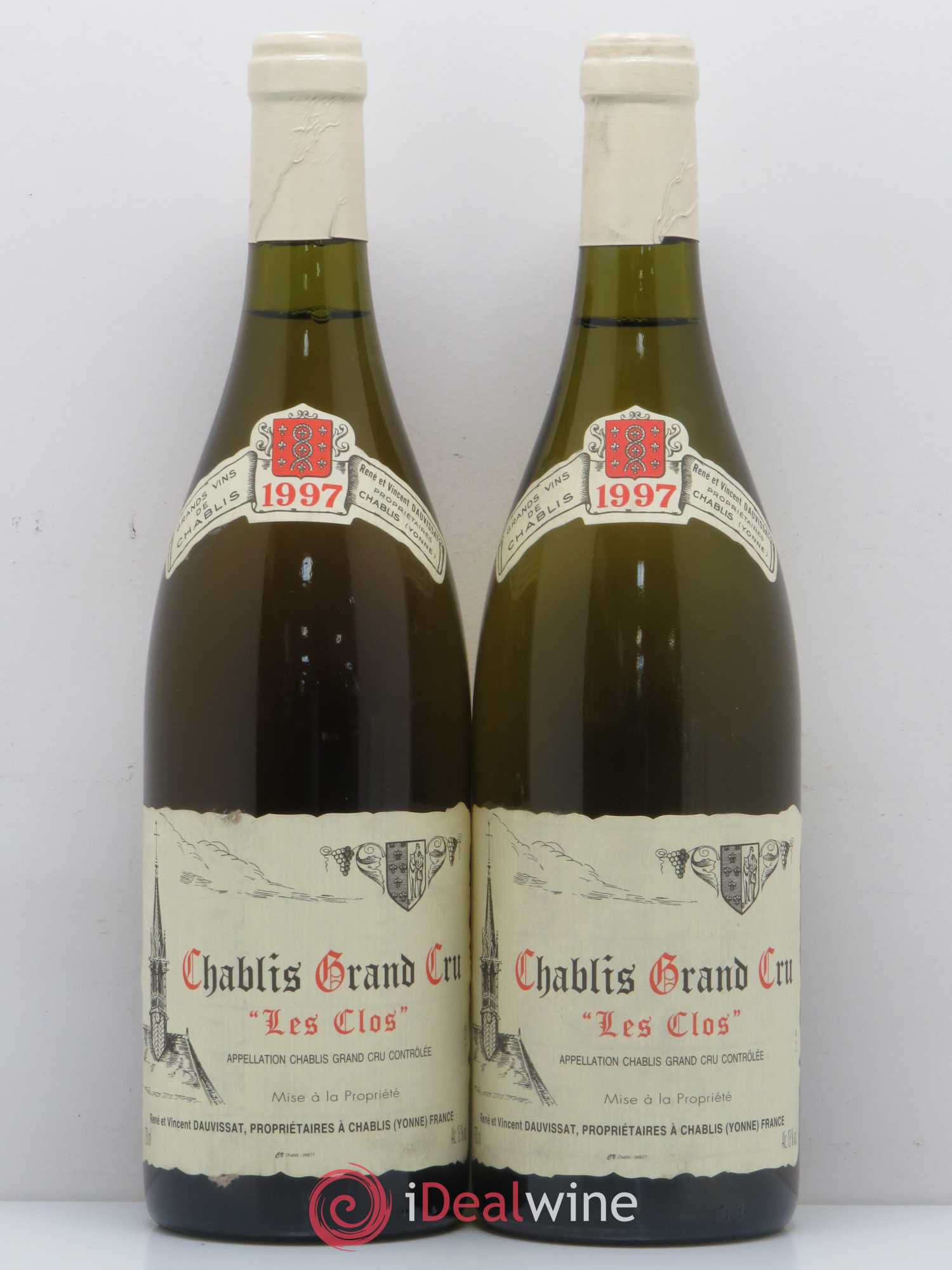 Chablis Grand Cru Les Clos Vincent Dauvissat (Domaine) 1997 - Lot de 2 bouteilles - 0