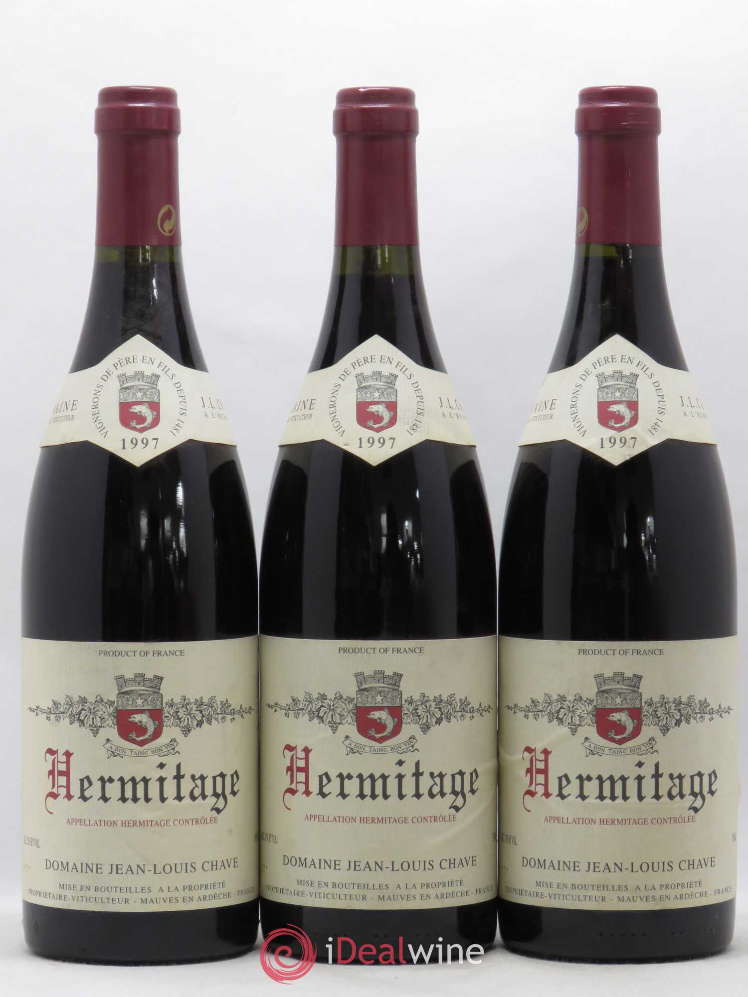Hermitage Jean-Louis Chave 1997 - Lot de 3 bouteilles - 0