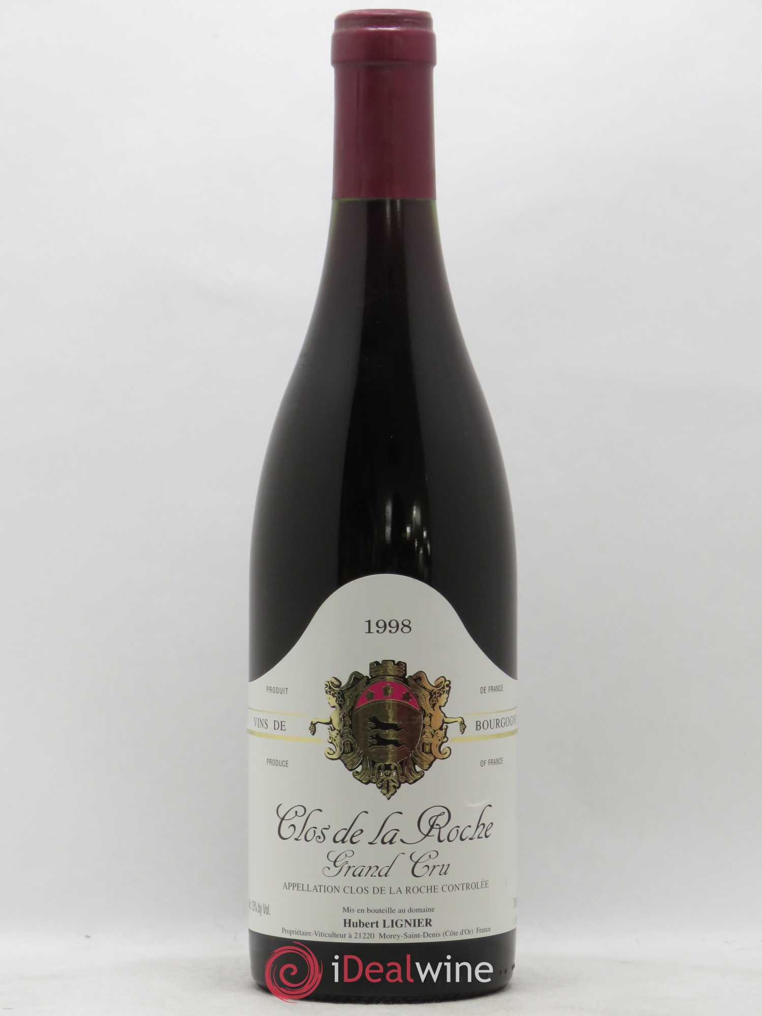 Clos de la Roche Grand Cru Hubert Lignier (Domaine) 1998 - Lot de 1 bouteille - 0