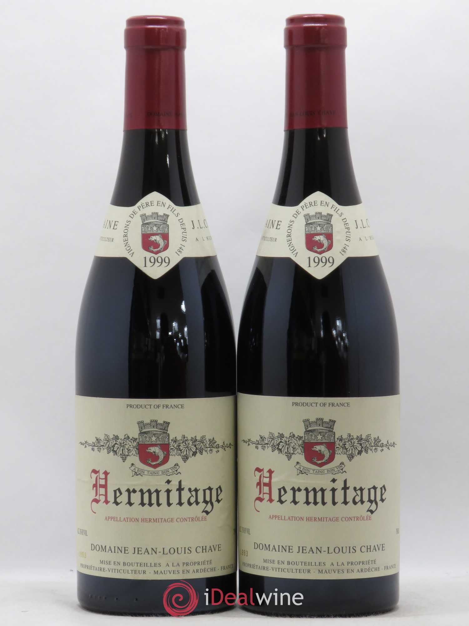Hermitage Jean-Louis Chave 1999 - Lot de 2 bouteilles - 0