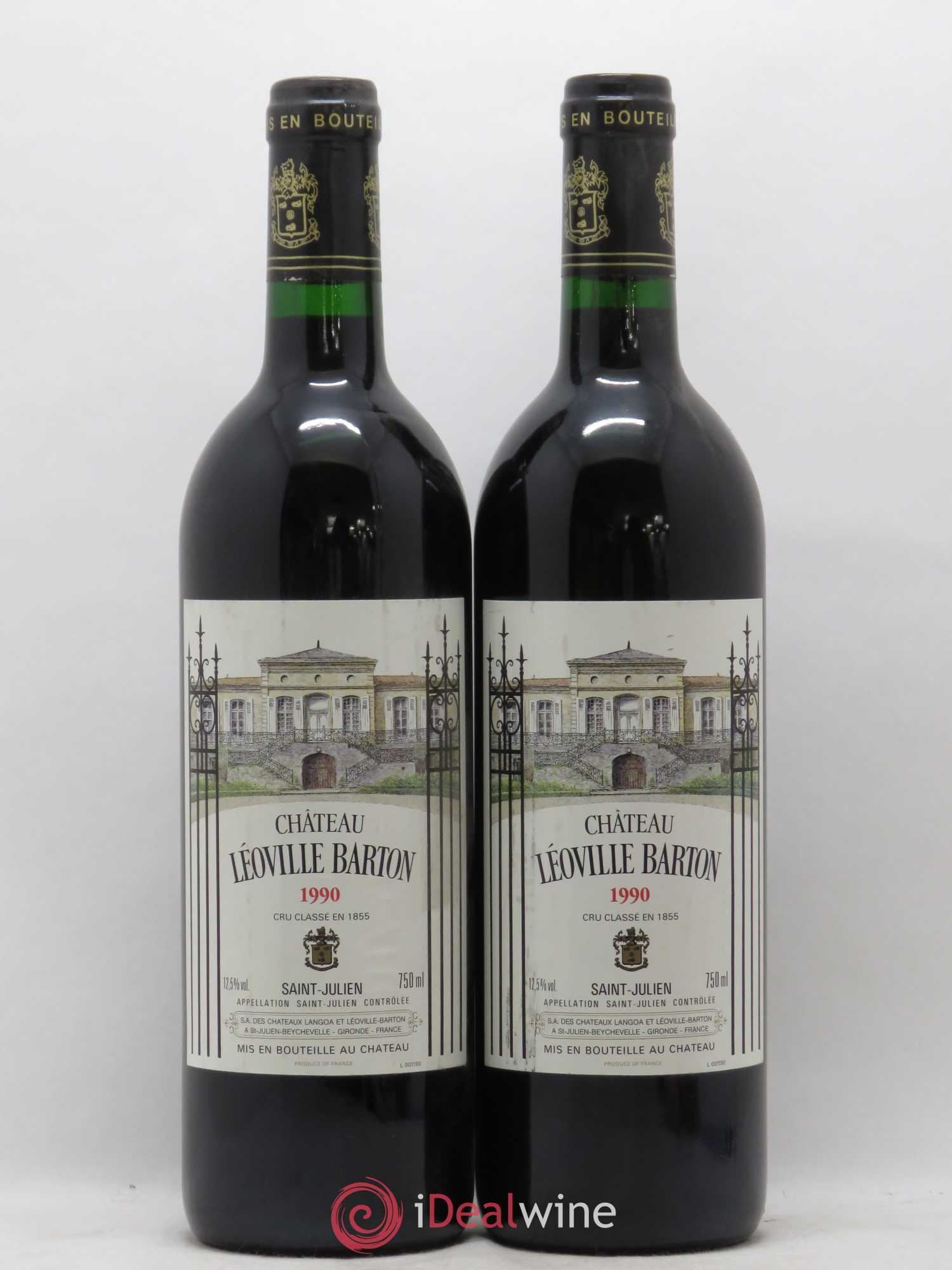 Château Léoville Barton 2ème Grand Cru Classé 1990 - Lot de 2 bouteilles - 0