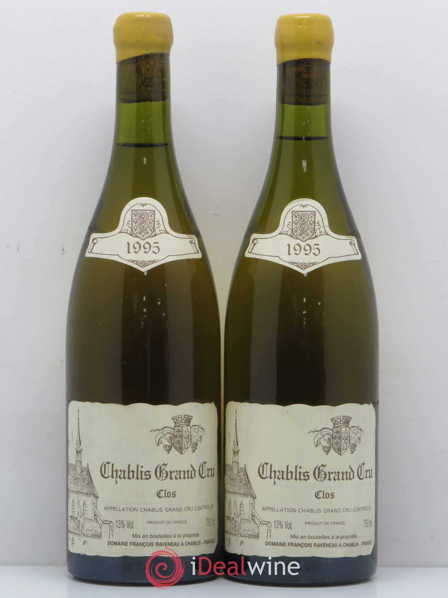 Chablis Grand Cru Clos Raveneau (Domaine) 1995 - Lot de 2 bouteilles - 0