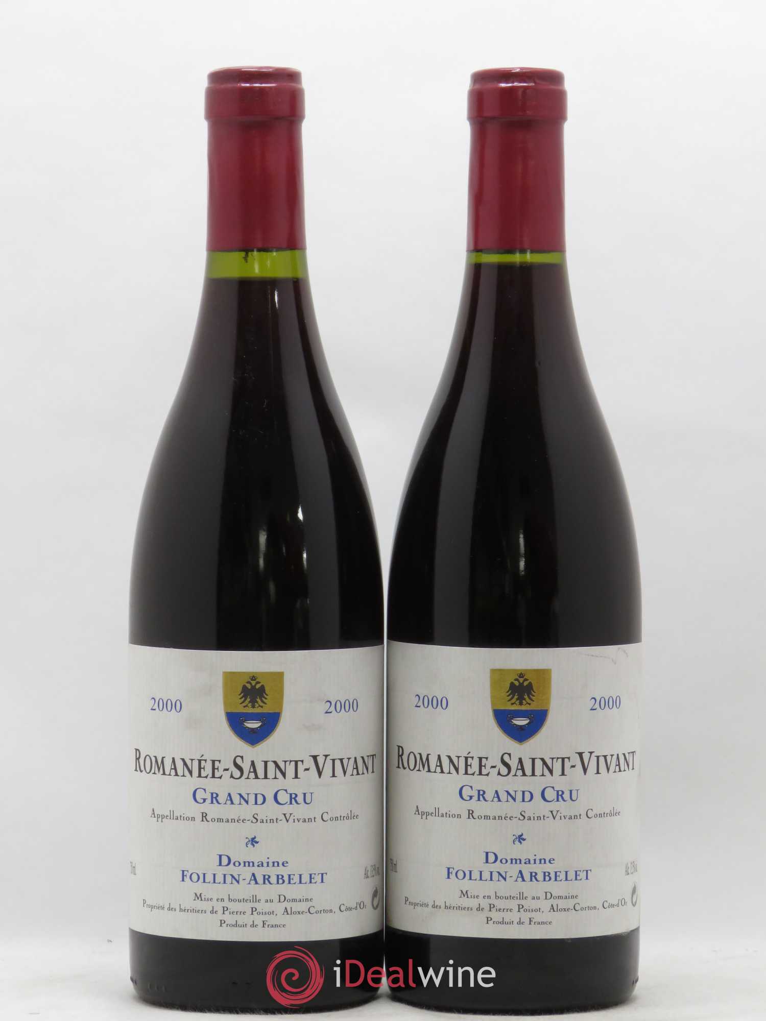 Romanée-Saint-Vivant Grand Cru Follin-Arbelet 2000 - Lot de 2 bouteilles - 0