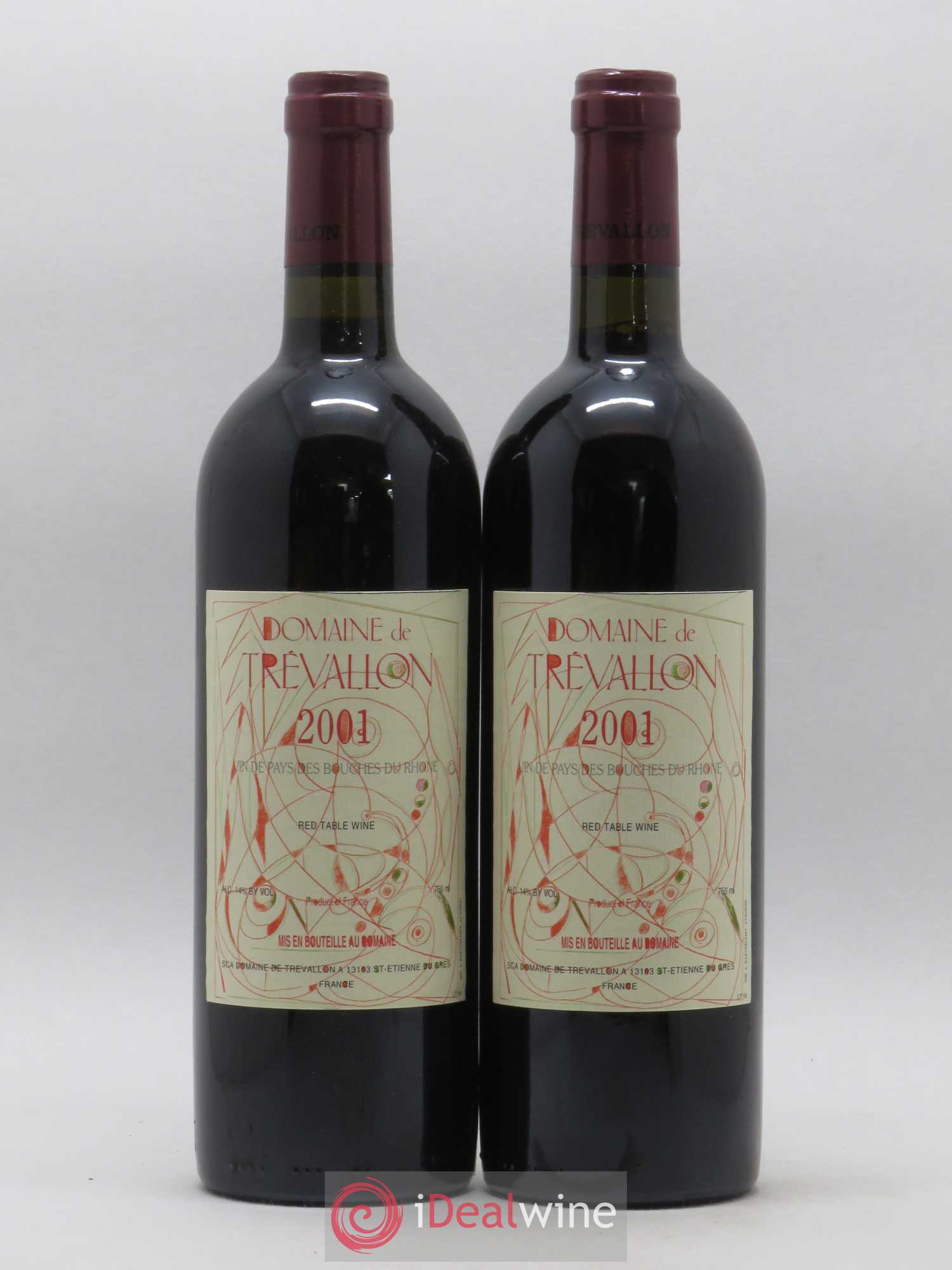 VDP Bouches du Rhône Trévallon (Domaine de) Eloi Dürrbach 2001 - Lot de 2 bouteilles - 0