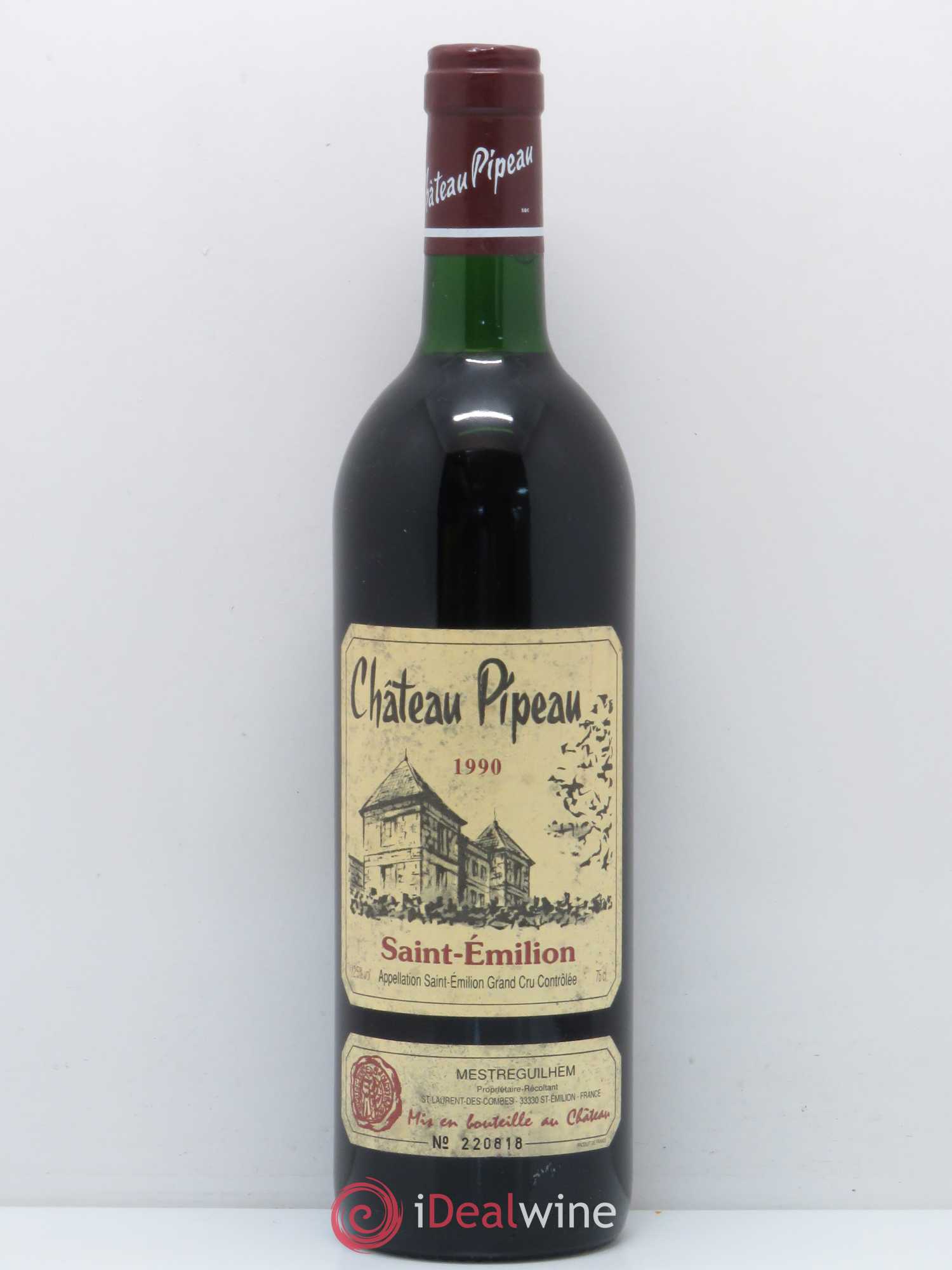 Château Pipeau 1990 - Lot de 1 bouteille - 0