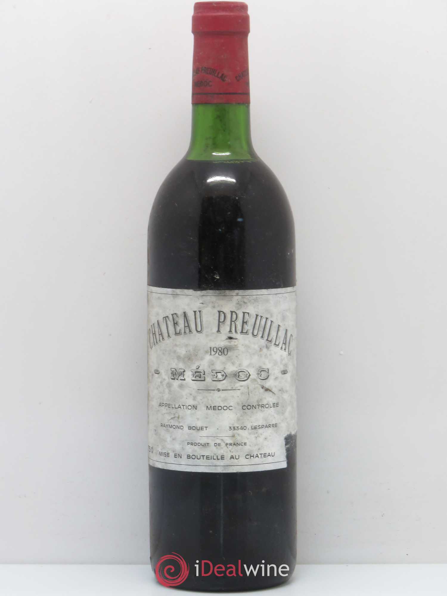 Château Preuillac 1980 - Lot de 1 bouteille - 0