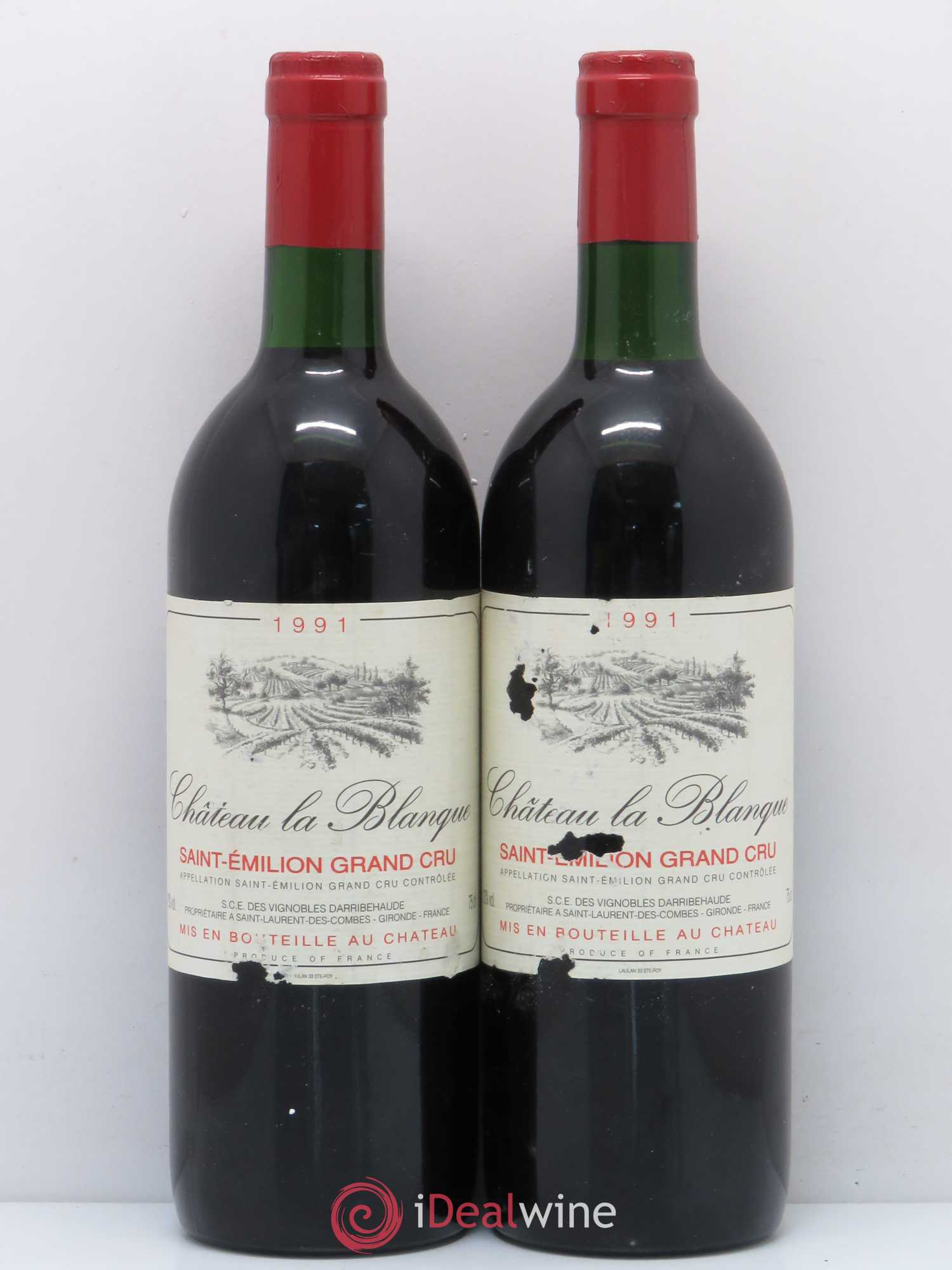 Saint-Émilion Château la Blanque 1991 - Posten von 2 Flaschen - 0