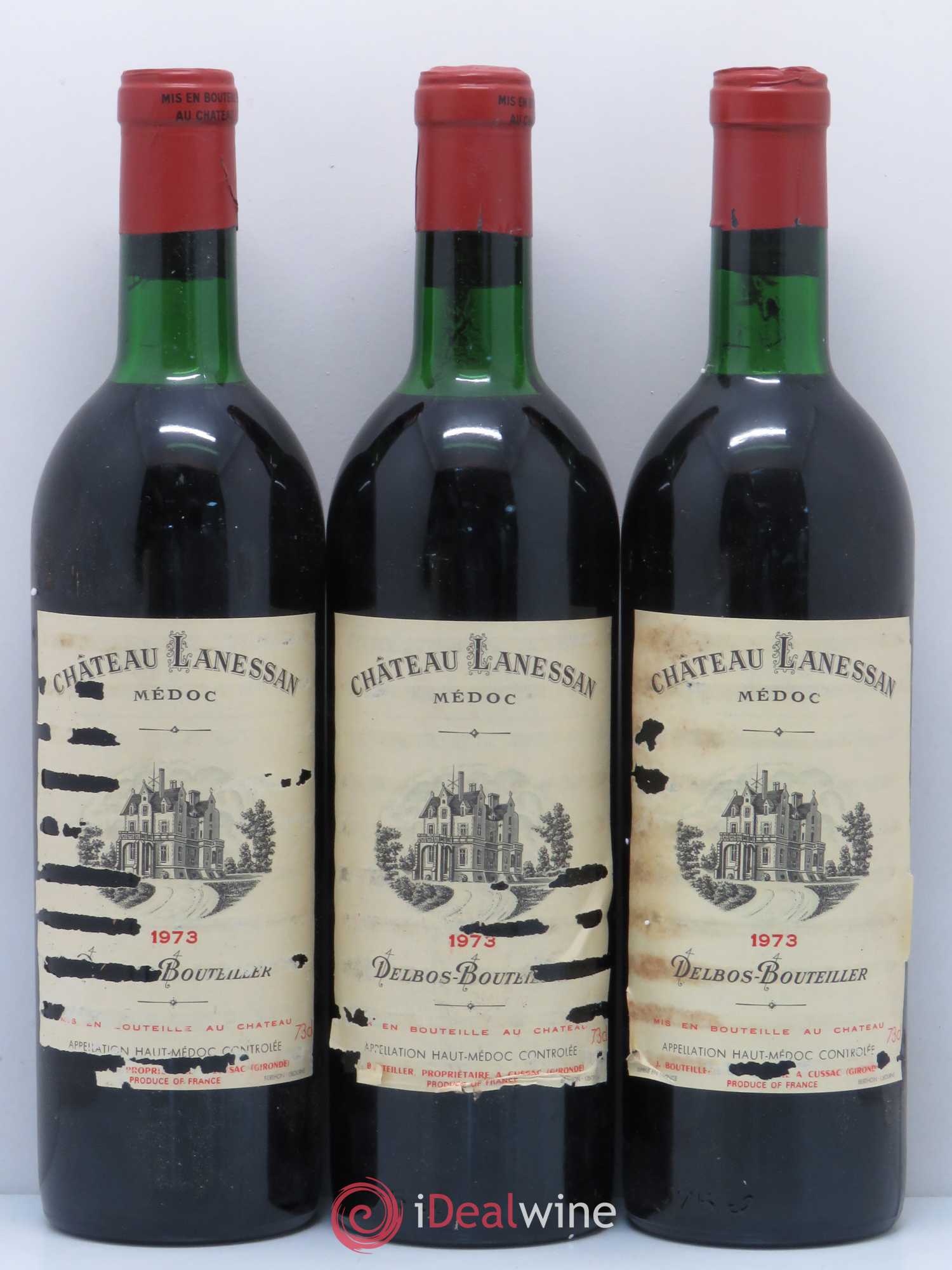 Château Lanessan Cru Bourgeois 1973 - Lot de 3 bouteilles - 0