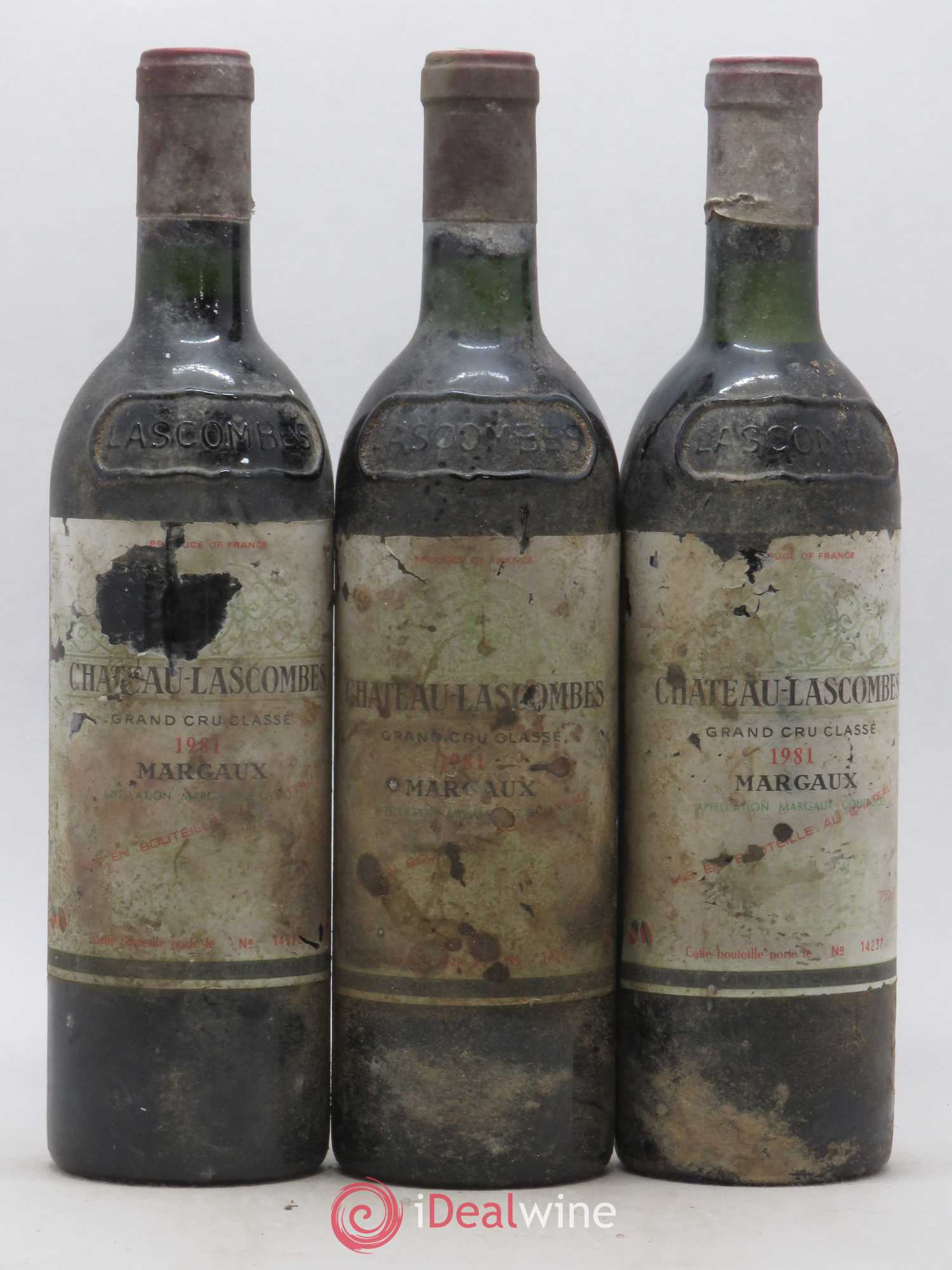 Château Lascombes 2ème Grand Cru Classé 1981 - Lot de 3 bouteilles - 0