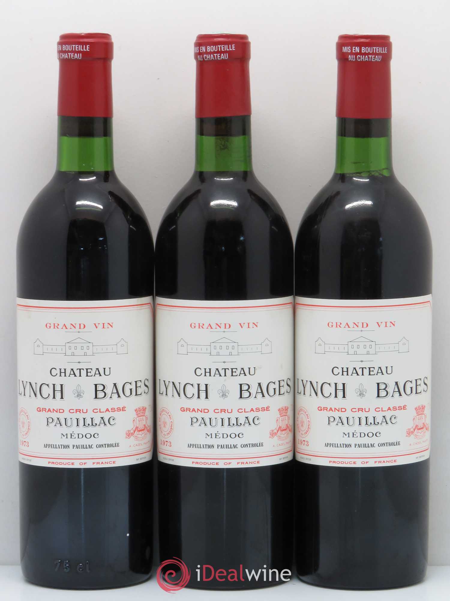 Château Lynch Bages 5ème Grand Cru Classé 1973 - Lot de 3 bouteilles - 0