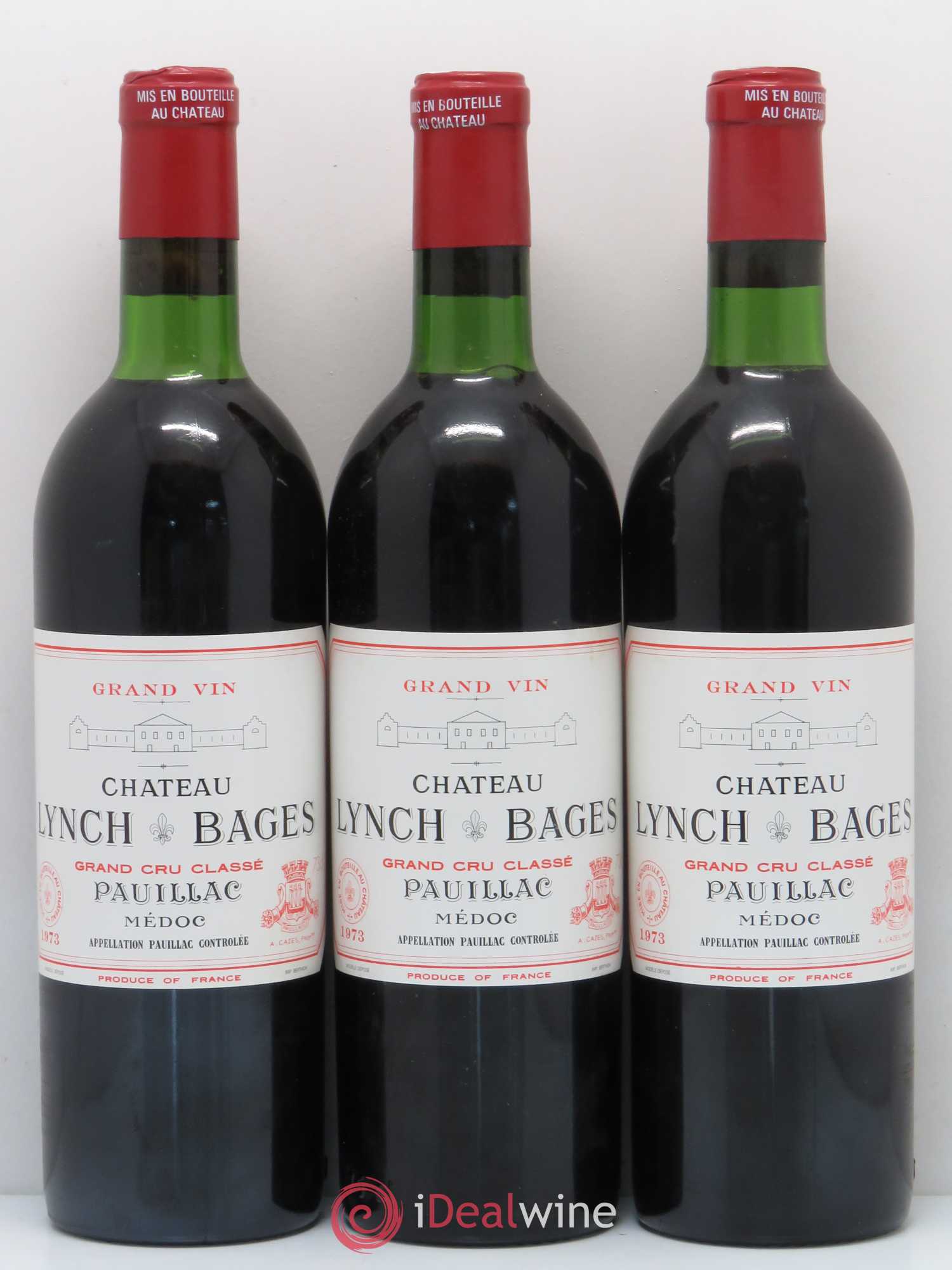 Château Lynch Bages 5ème Grand Cru Classé 1973 - Lot de 3 bouteilles - 0