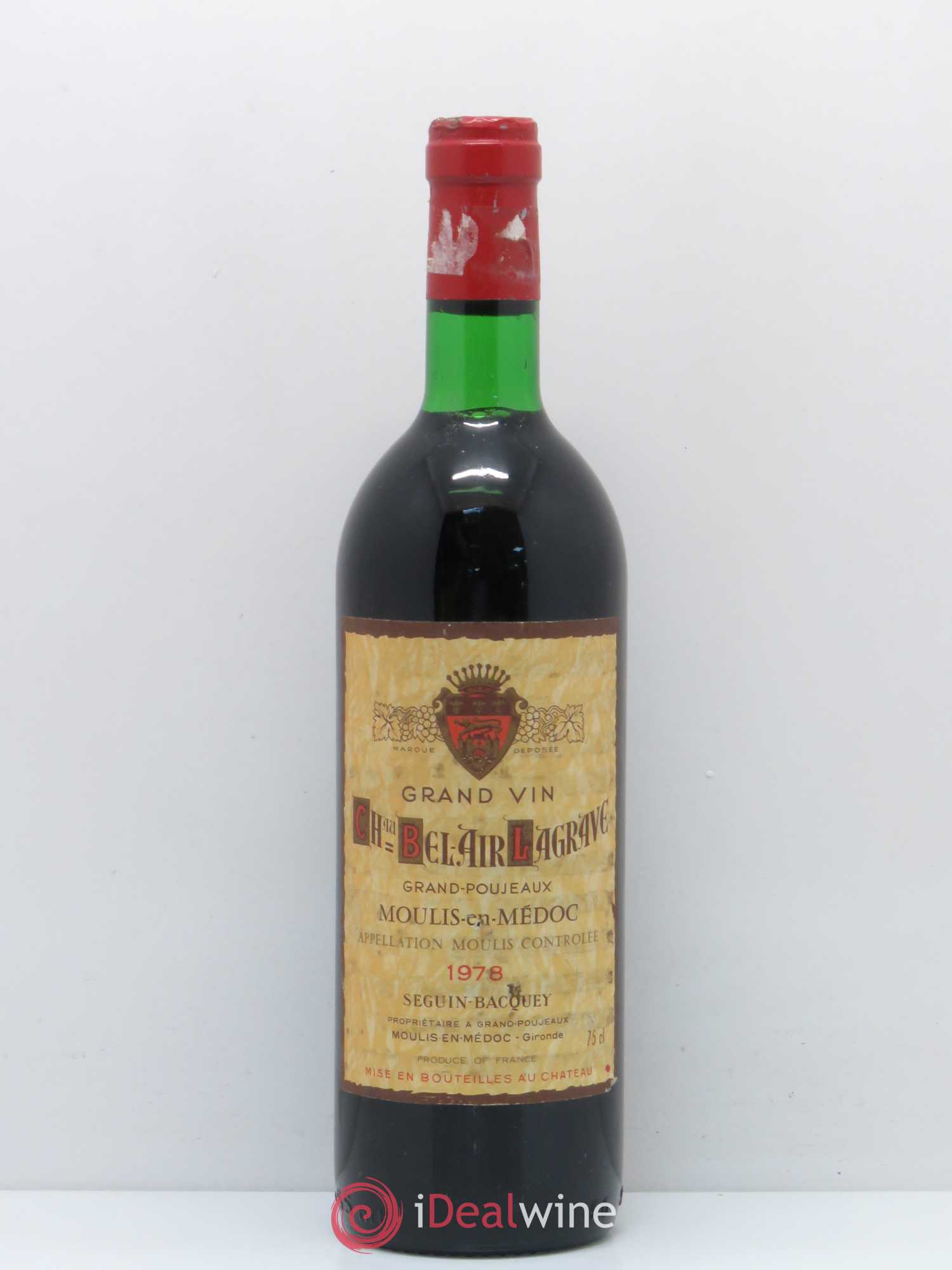 Bordeaux Château Bel Air Lagrave Grand Poujeaux (sans prix de réserve) 1978 - Posten von 1 Flasche - 0