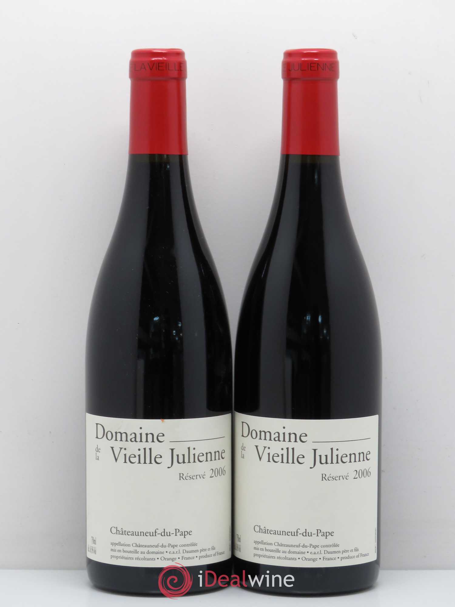 Châteauneuf-du-Pape Vieille Julienne (Domaine de la) Réservé Jean-Paul Daumen 2006 - Lot de 2 bouteilles - 0