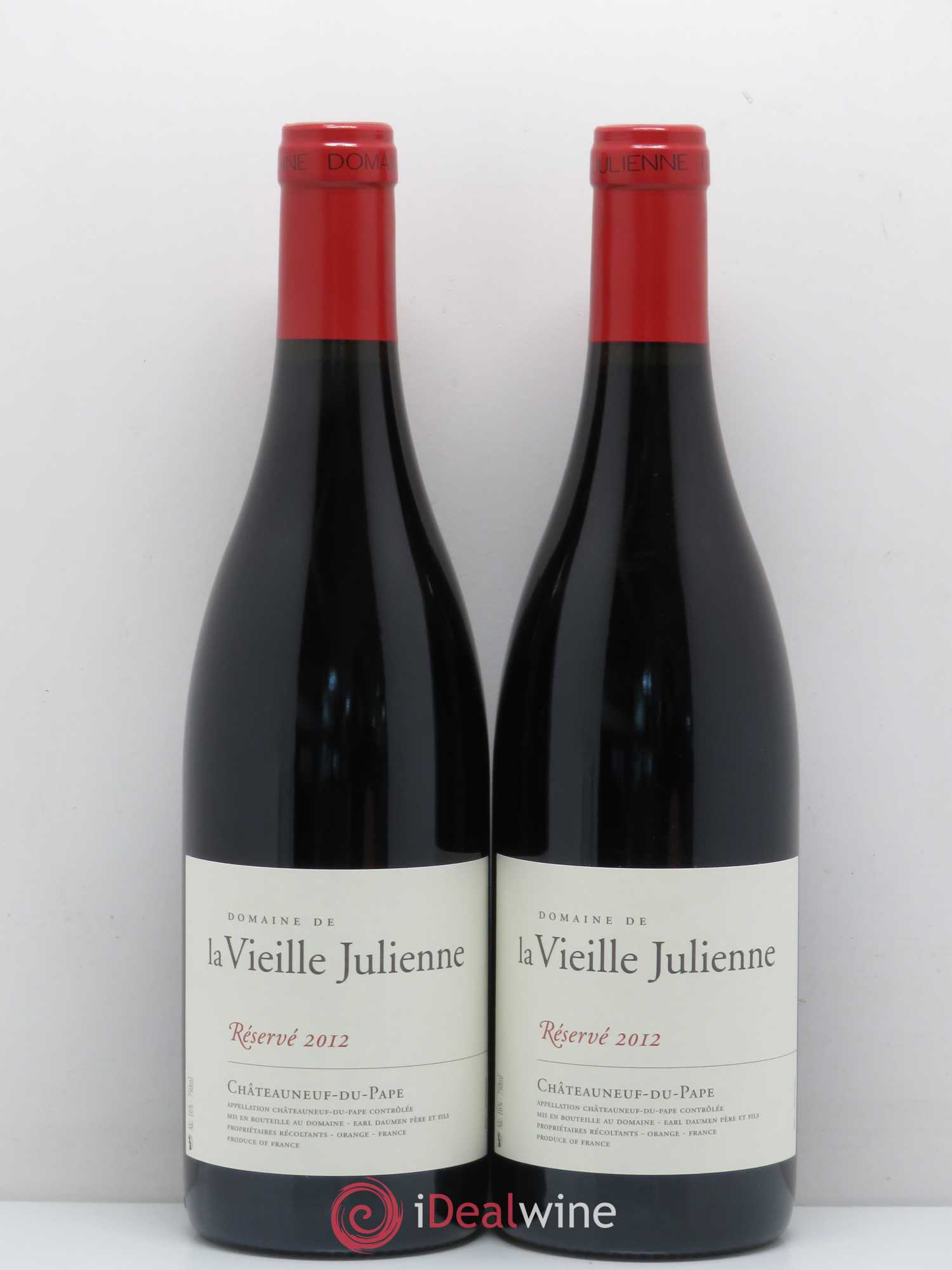 Châteauneuf-du-Pape Vieille Julienne (Domaine de la) Réservé Jean-Paul Daumen 2012 - Lot de 2 bouteilles - 0