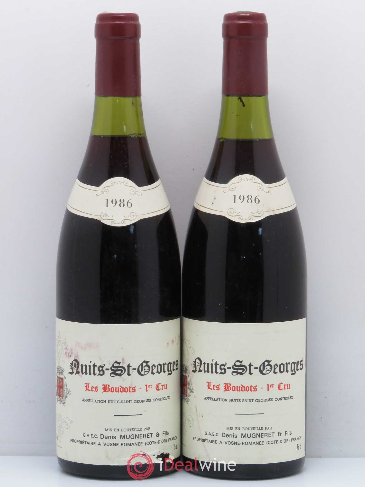 Nuits-Saint-Georges 1er Cru Les Boudots Domaine Denis Mugneret et Fils 1986 - Posten von 2 Flaschen - 0