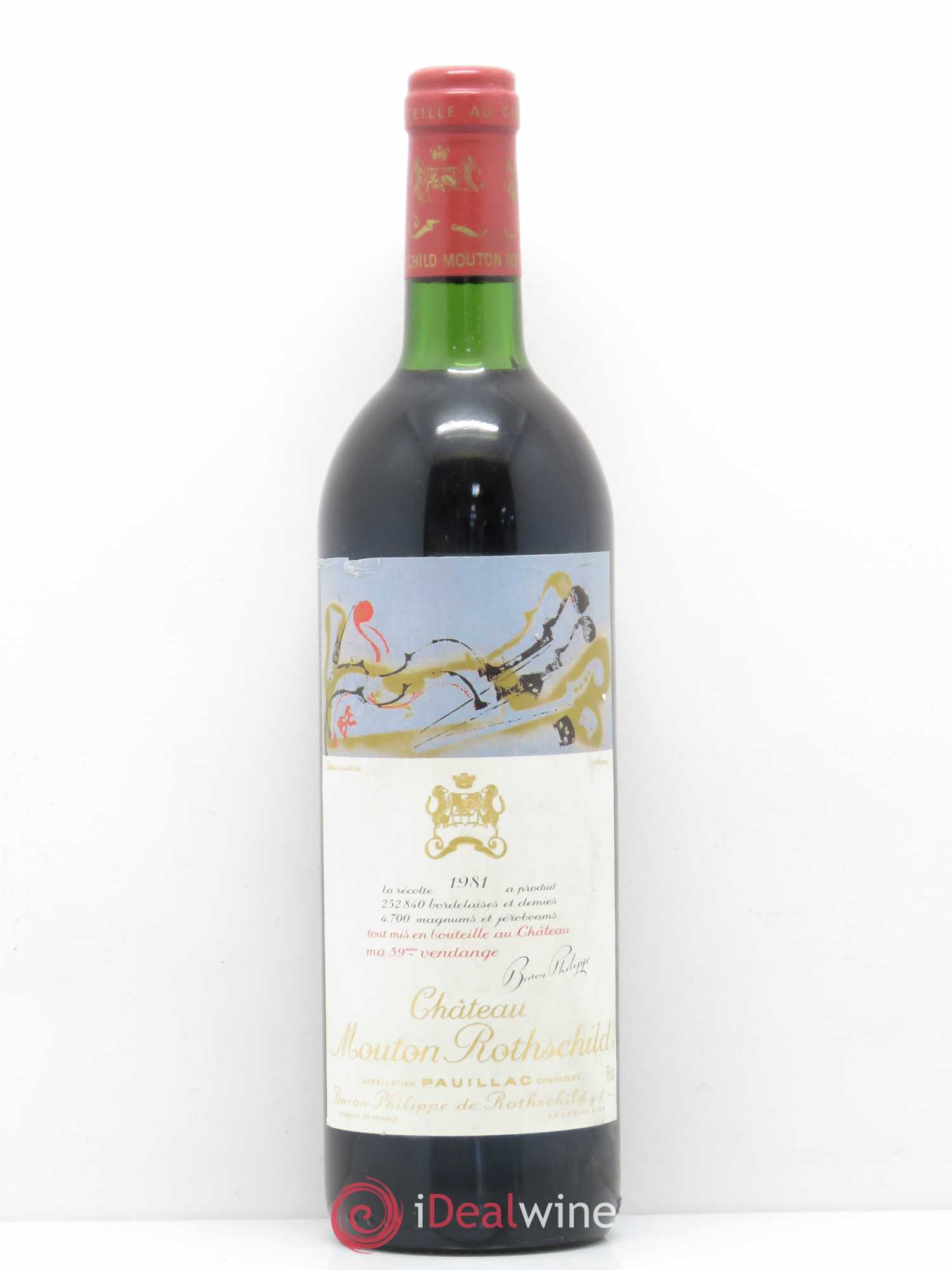 Château Mouton Rothschild 1er Grand Cru Classé 1981 - Lot de 1 bouteille - 0