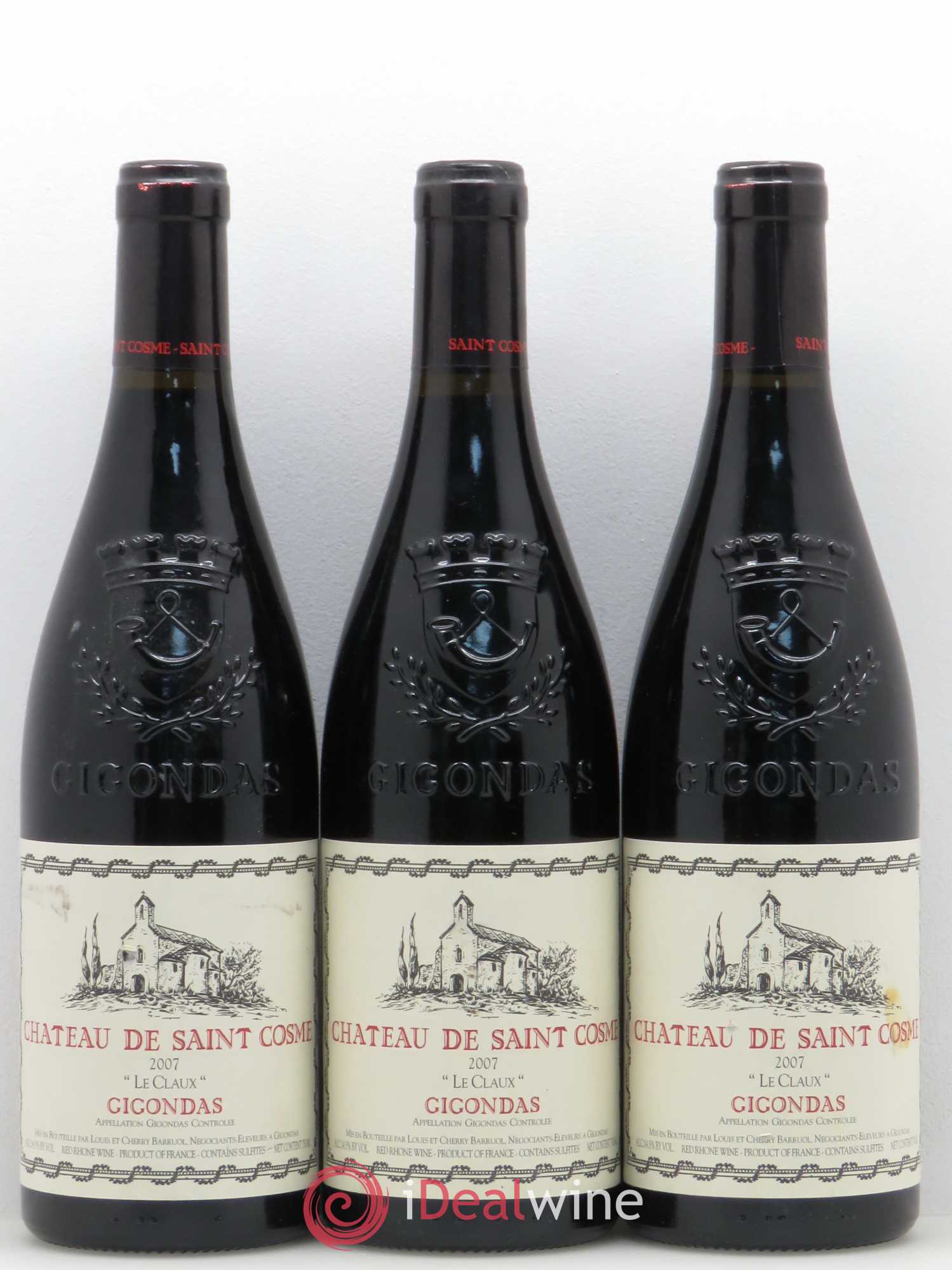 Gigondas Le Claux Saint Cosme 2007 - Lot de 3 bouteilles - 0