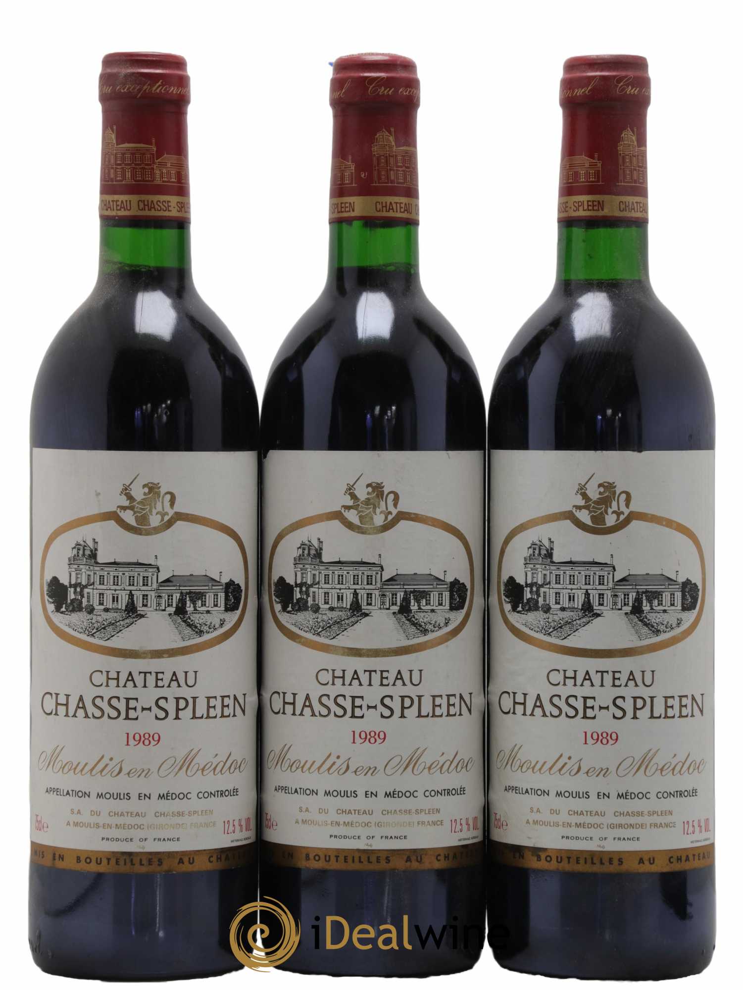 Château Chasse Spleen 1989 - Lot de 3 bouteilles - 0