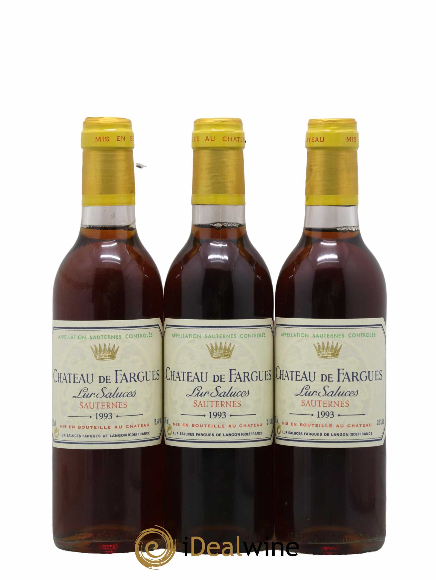 Château de Fargues 1993 - Posten von 3 Demi-Flaschen - 0