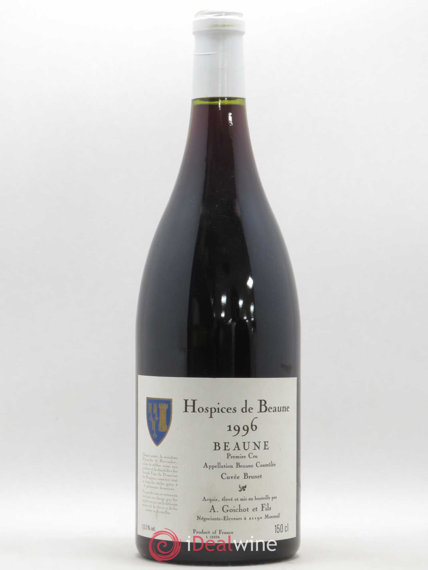 Beaune 1er Cru Cuvée Brunet Hospices de Beaune Mise Goichot 1996 - Lot de 1 magnum - 0