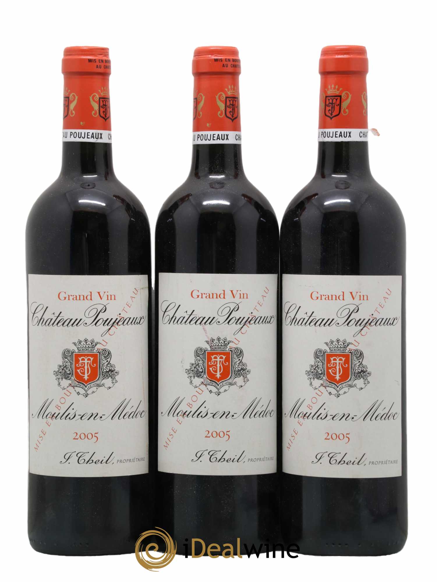 Château Poujeaux 2005 - Lot de 3 bouteilles - 0