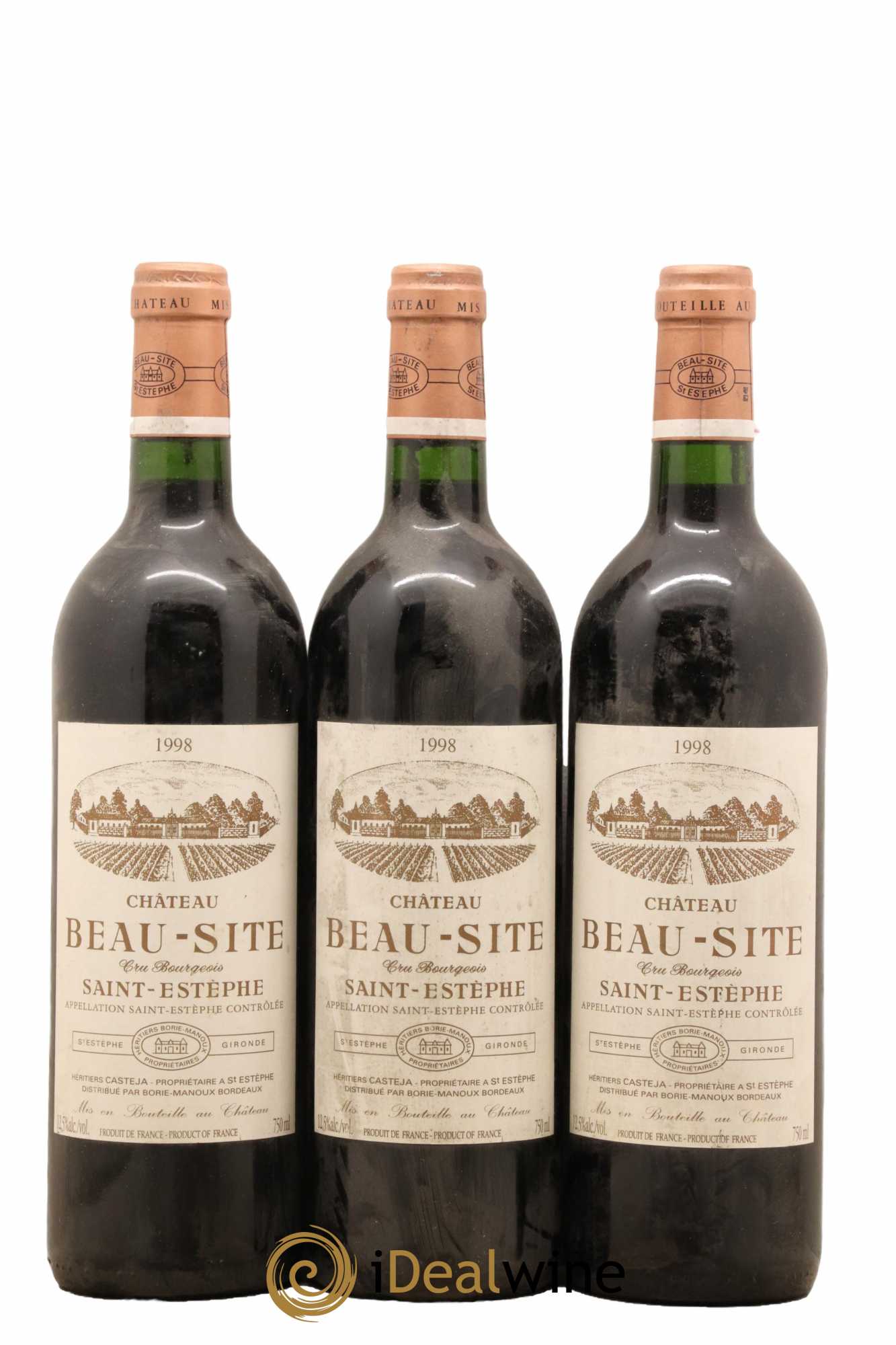 Château Beau Site Cru Bourgeois 1998 - Lot de 3 bouteilles - 0