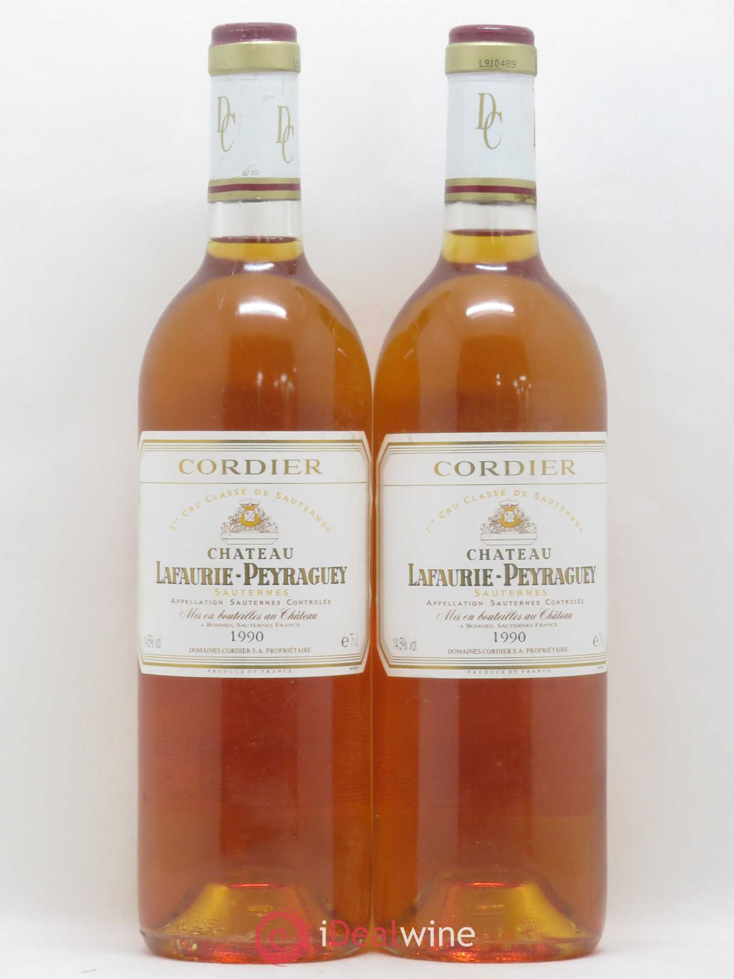 Château Lafaurie-Peyraguey 1er Grand Cru Classé 1990 - Lotto di 2 bottiglie - 0