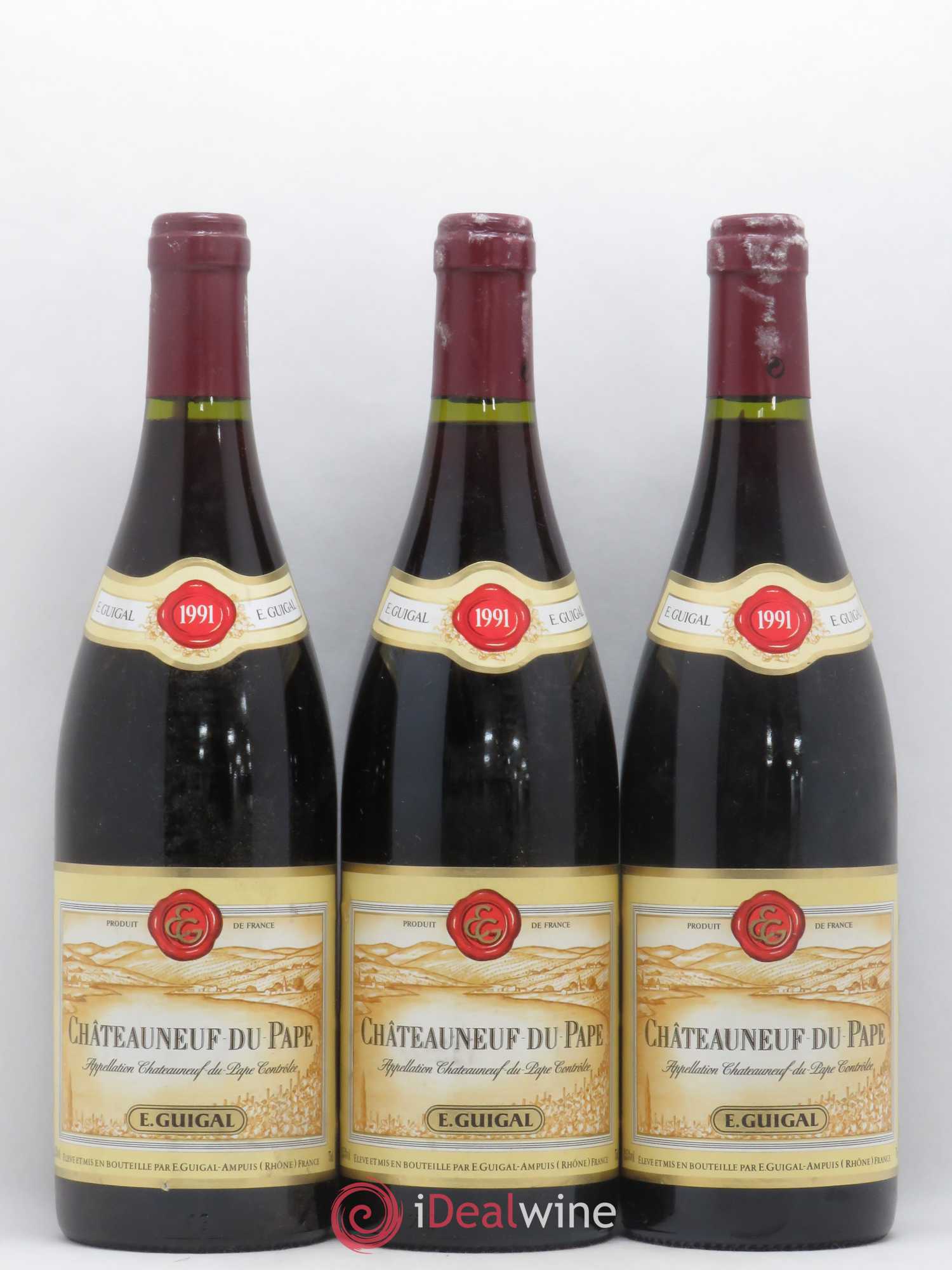 Châteauneuf-du-Pape Guigal 1991 - Lot de 3 bouteilles - 0