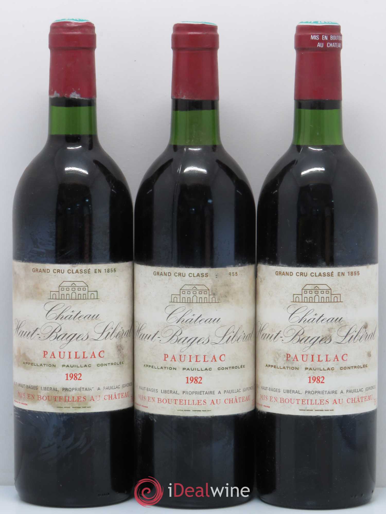 Château Haut Bages Libéral 5ème Grand Cru Classé 1982 - Lot de 3 bouteilles - 0