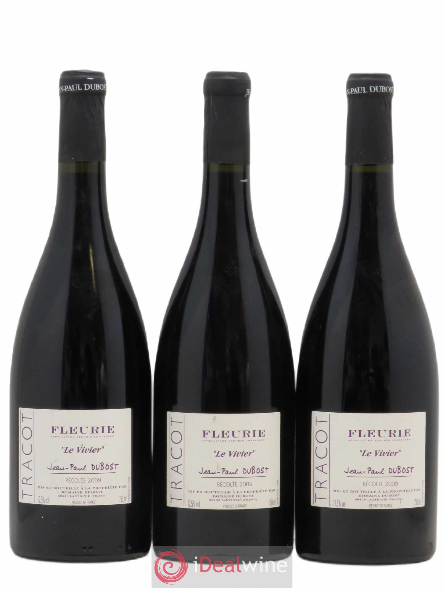 Fleurie Le Vivier Jean-paul Dubost Tracot (sans prix de réserve) 2009 - Posten von 3 Flaschen - 0