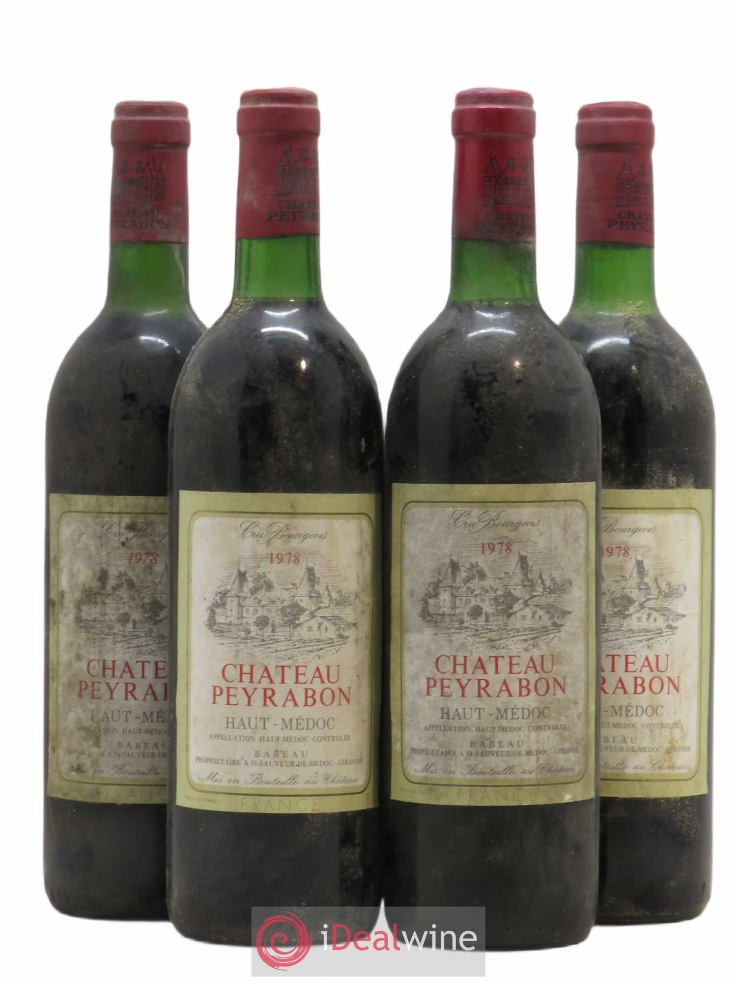 Château Peyrabon Cru Bourgeois 1978 - Lot de 4 bouteilles - 0